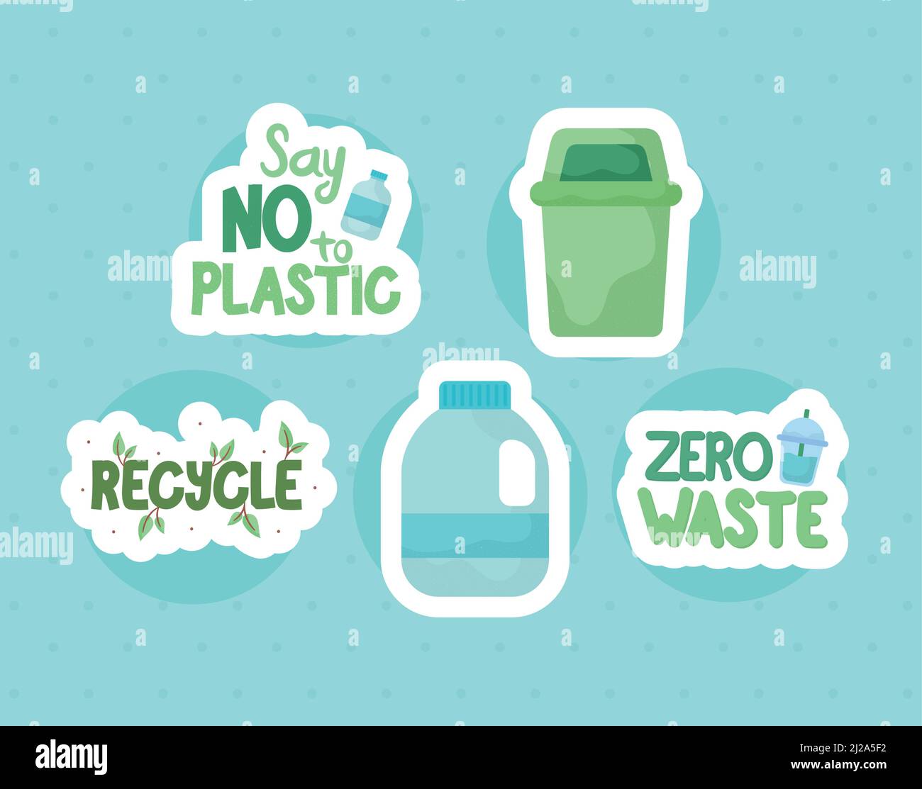 five recycle icons Stock Vector