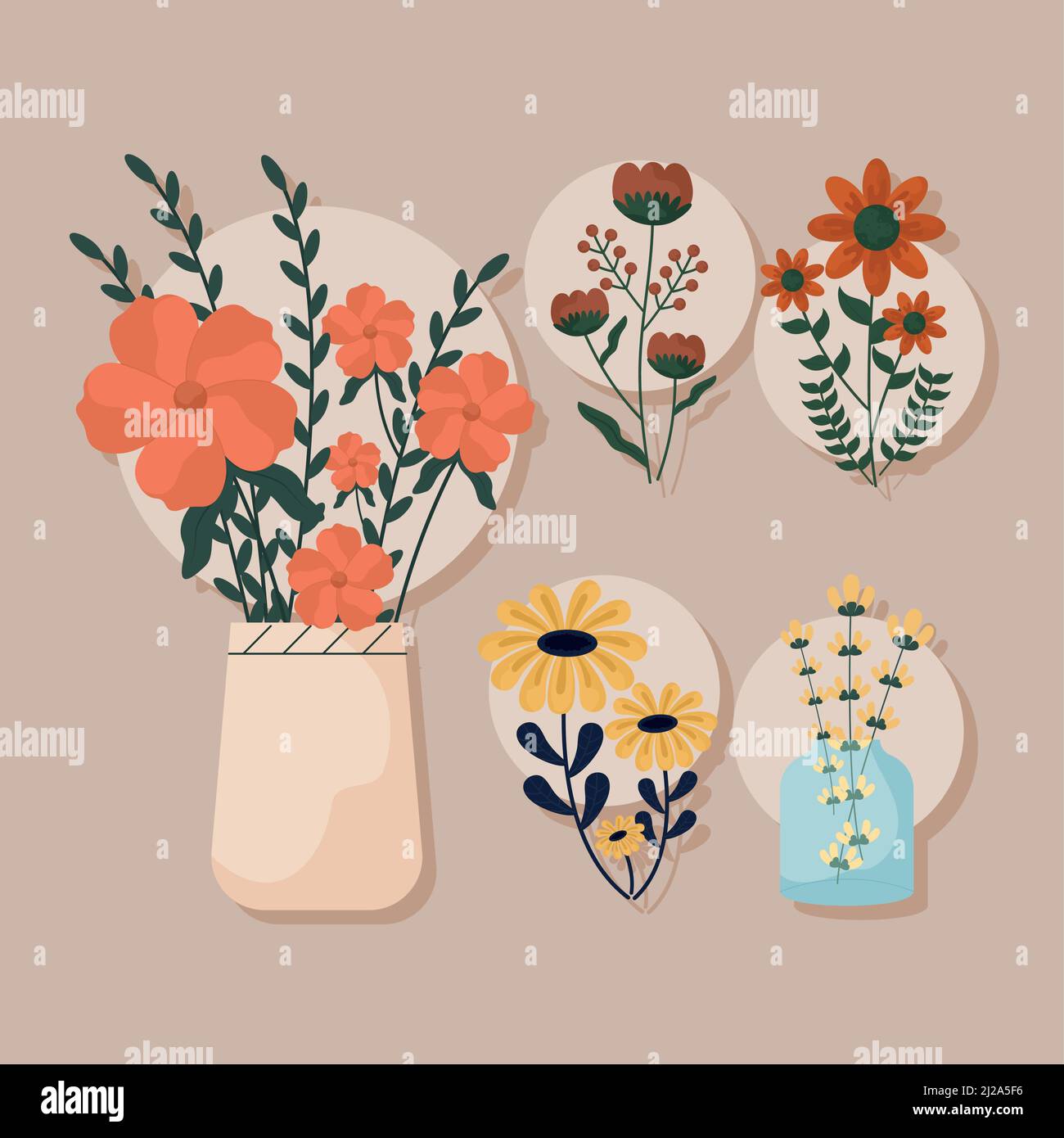 flowers bouquets set Stock Vector Image & Art - Alamy