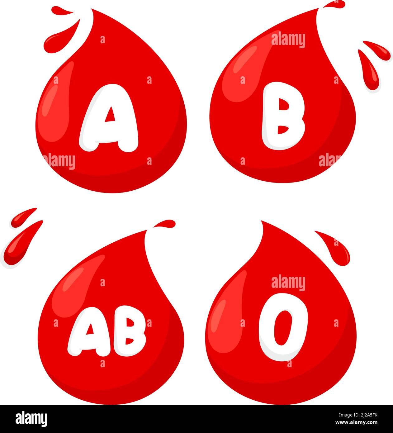 Blood drops with blood types. Vector illustration Stock Vector