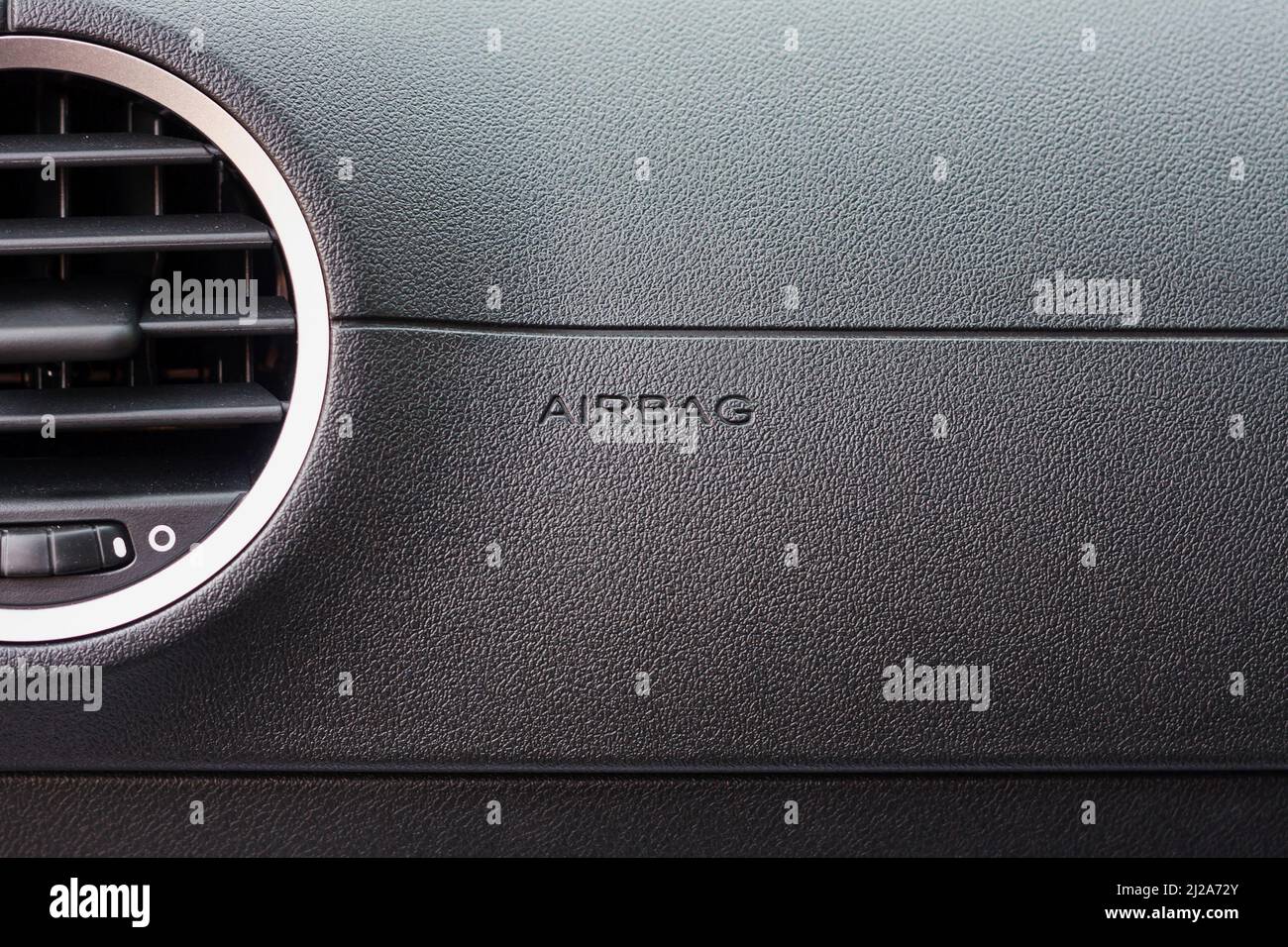 close up airbag sign in the car Stock Photo Alamy