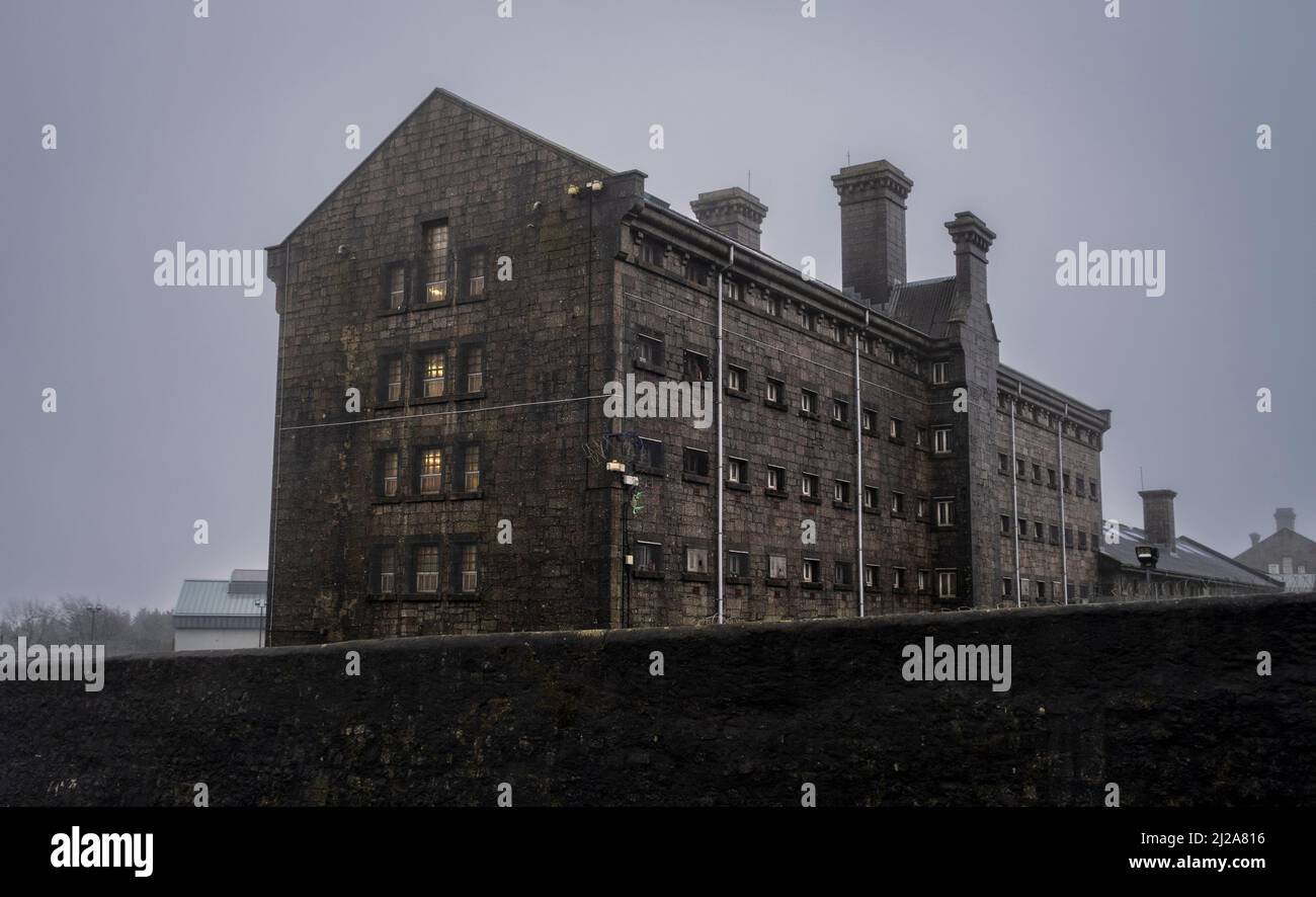 Dismal day at Dartmoor Prison Princetown Devon in the west of England