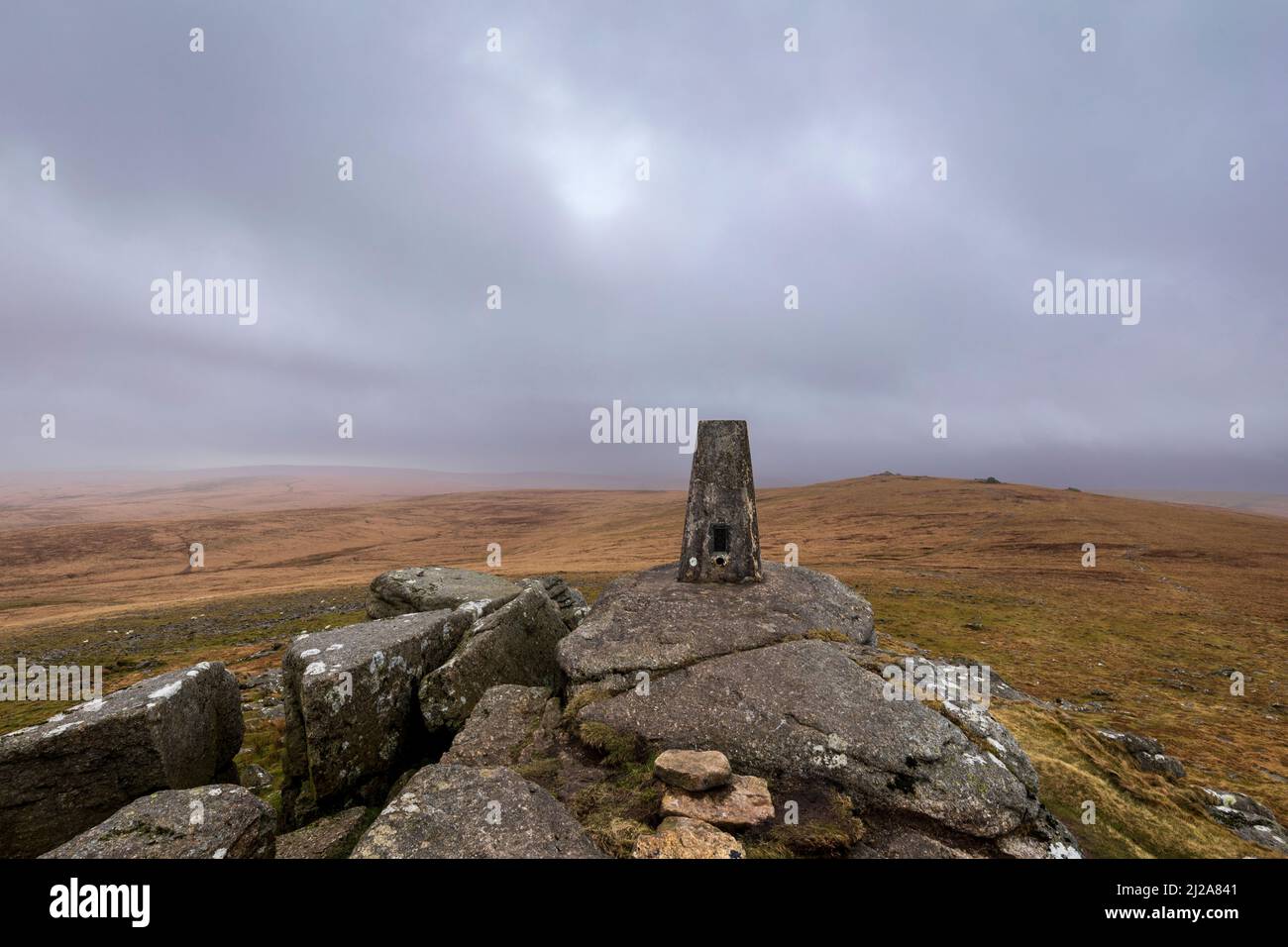 Ascending High Willhays the highest point on Dartmoor national park and the south of England, Okehampton Devon in the west of England UK Stock Photo