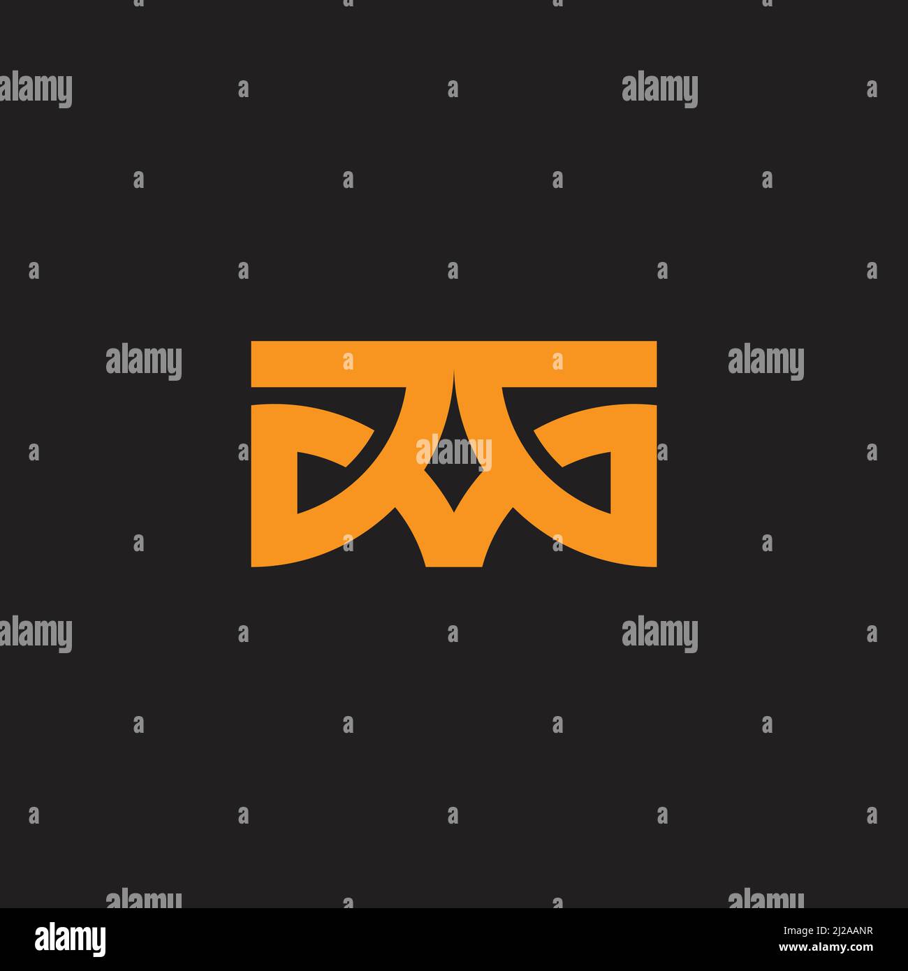 letter mg simple linked 3d flat geometric logo vector Stock Vector