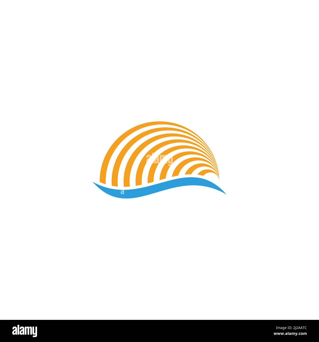 stripes signal waves sun symbol logo vector Stock Vector