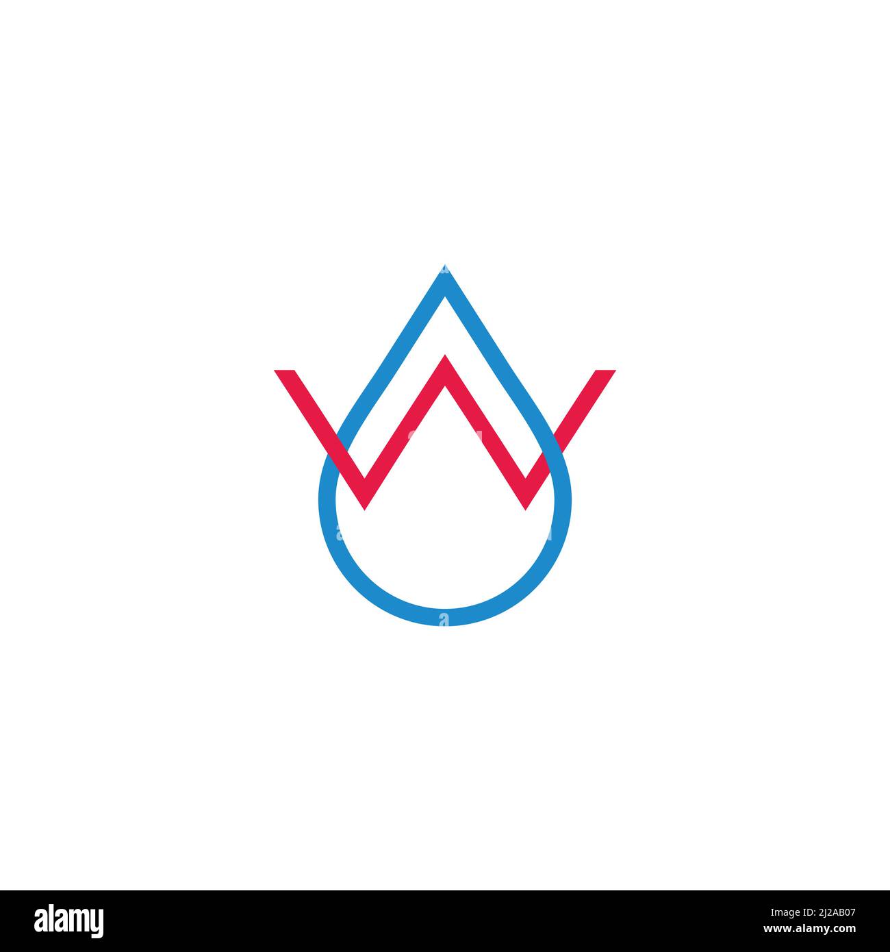letter w water drop colorful linked line logo vector Stock Vector
