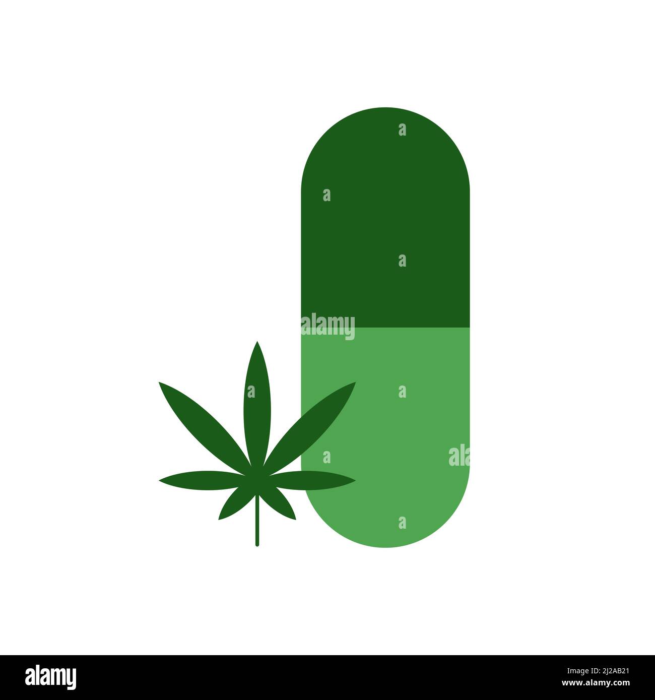 Cannabis pill vector icon on white background Stock Vector