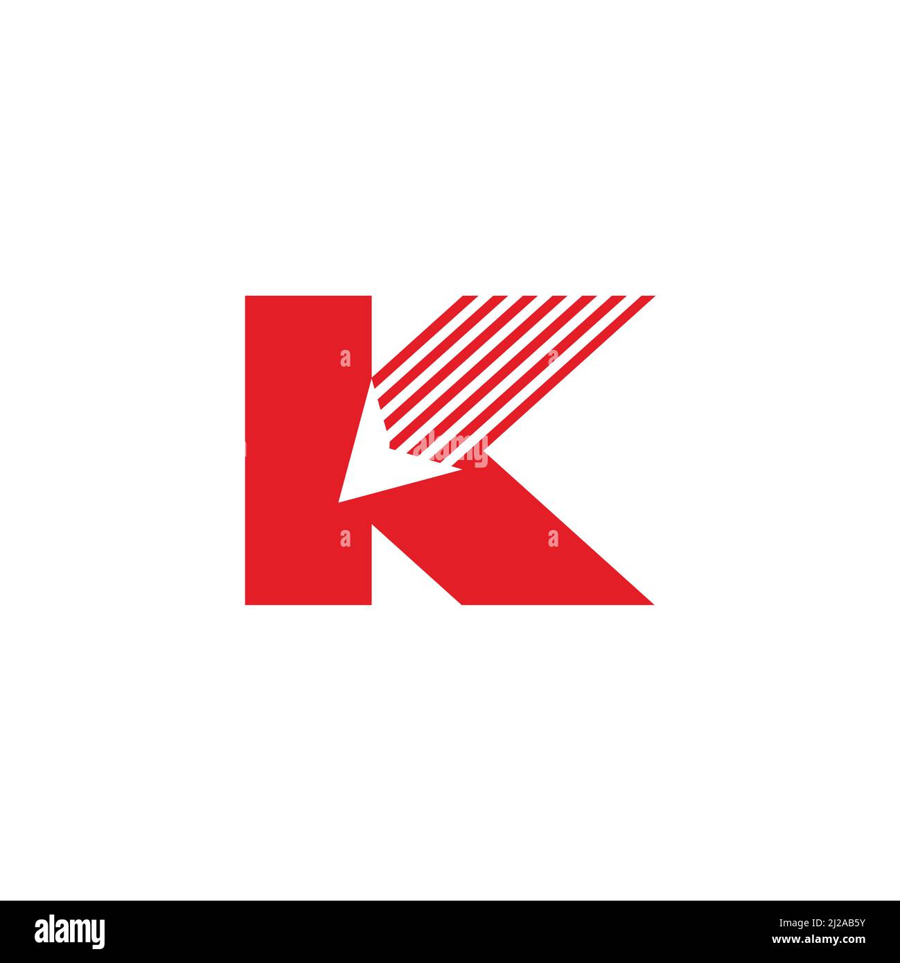 letter k rocket fast motion geometric logo vector Stock Vector