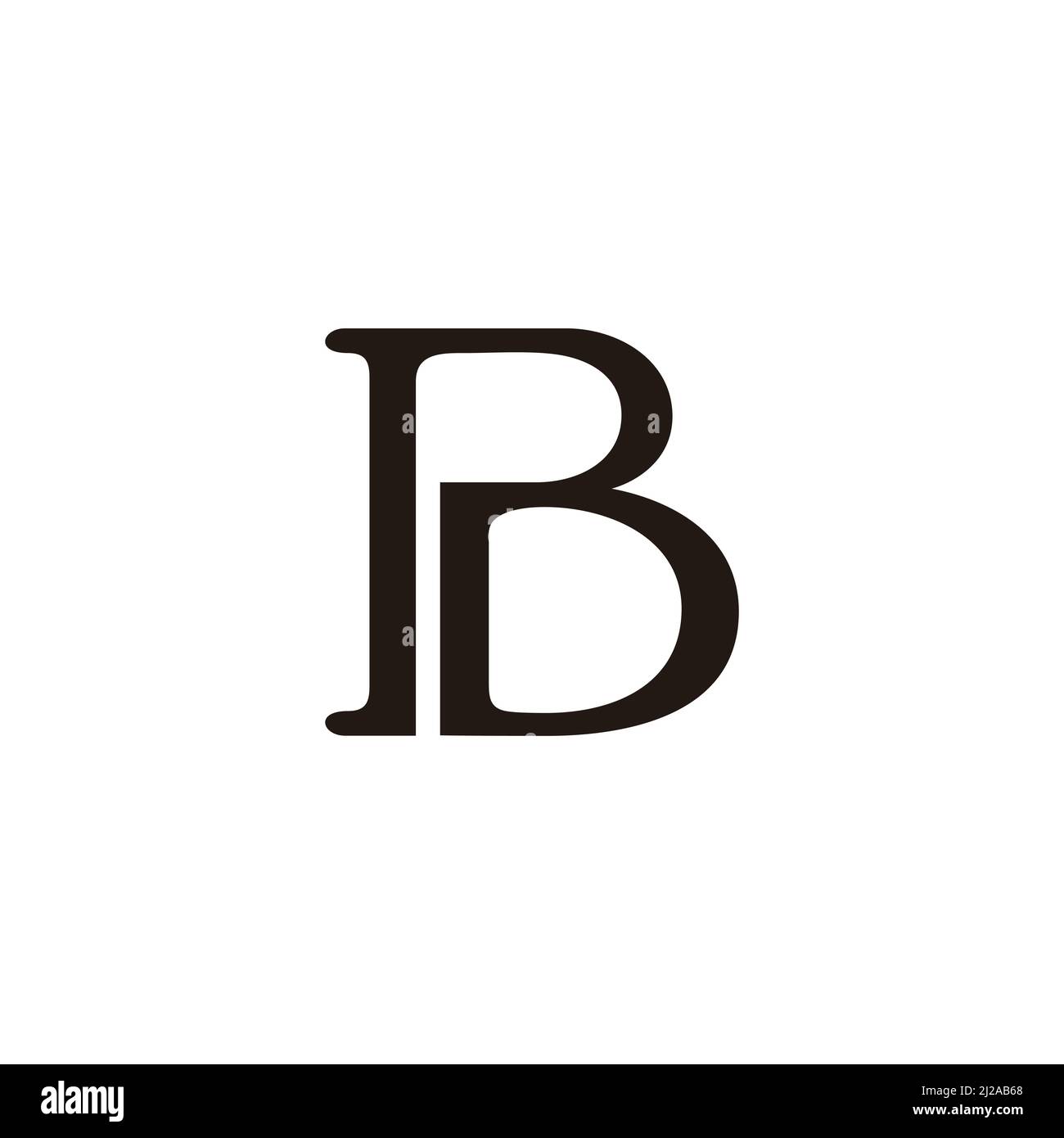 letter pd simple linked curves logo vector Stock Vector