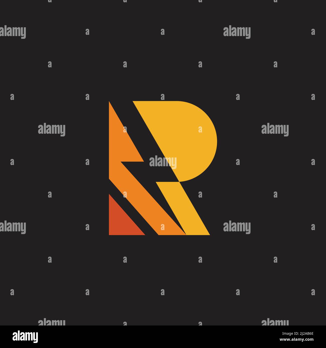 letter r thunder flash shape gradient colorful logo vector Stock Vector ...