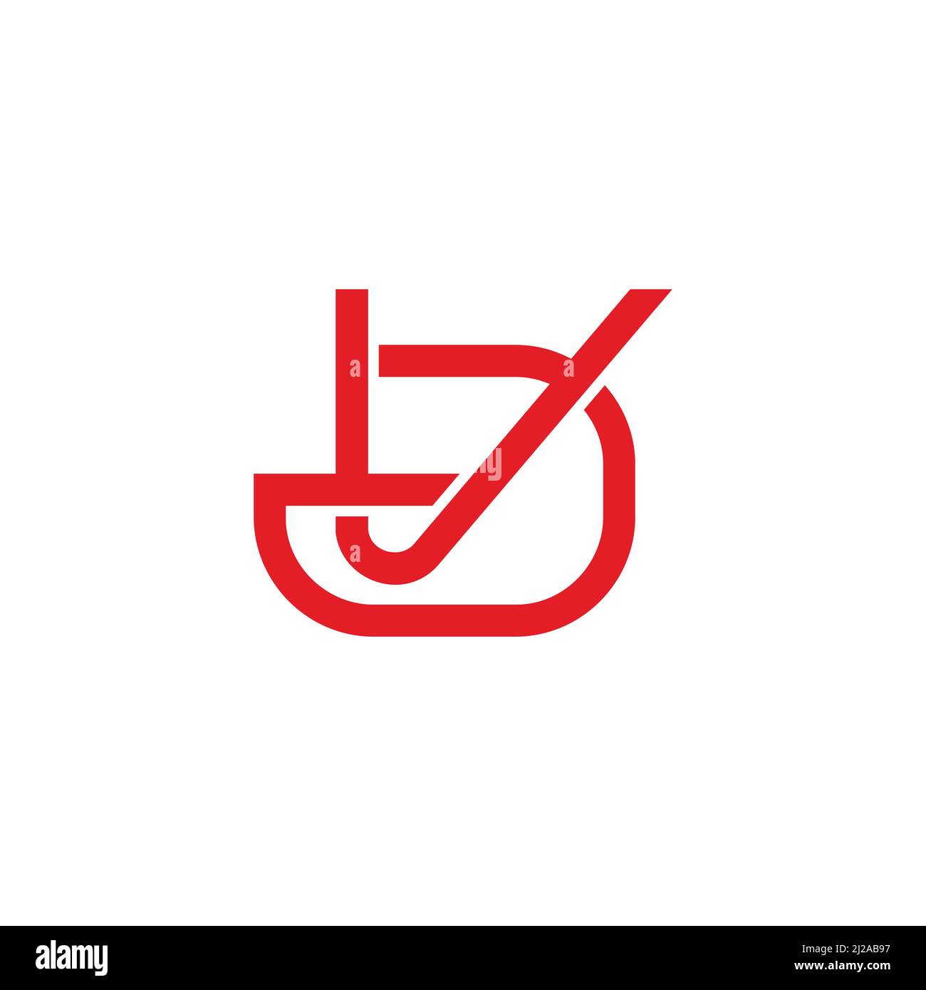 letter dv simple geometric link line logo vector Stock Vector