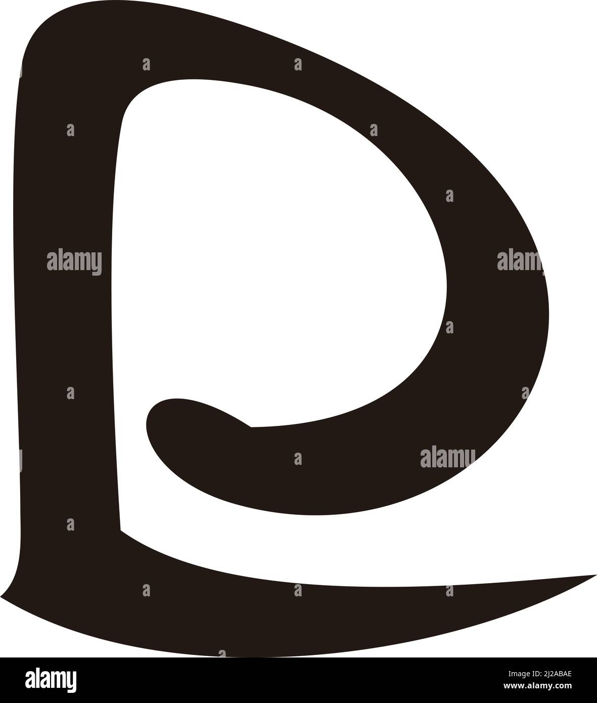 letter dl simple curves round logo vector Stock Vector