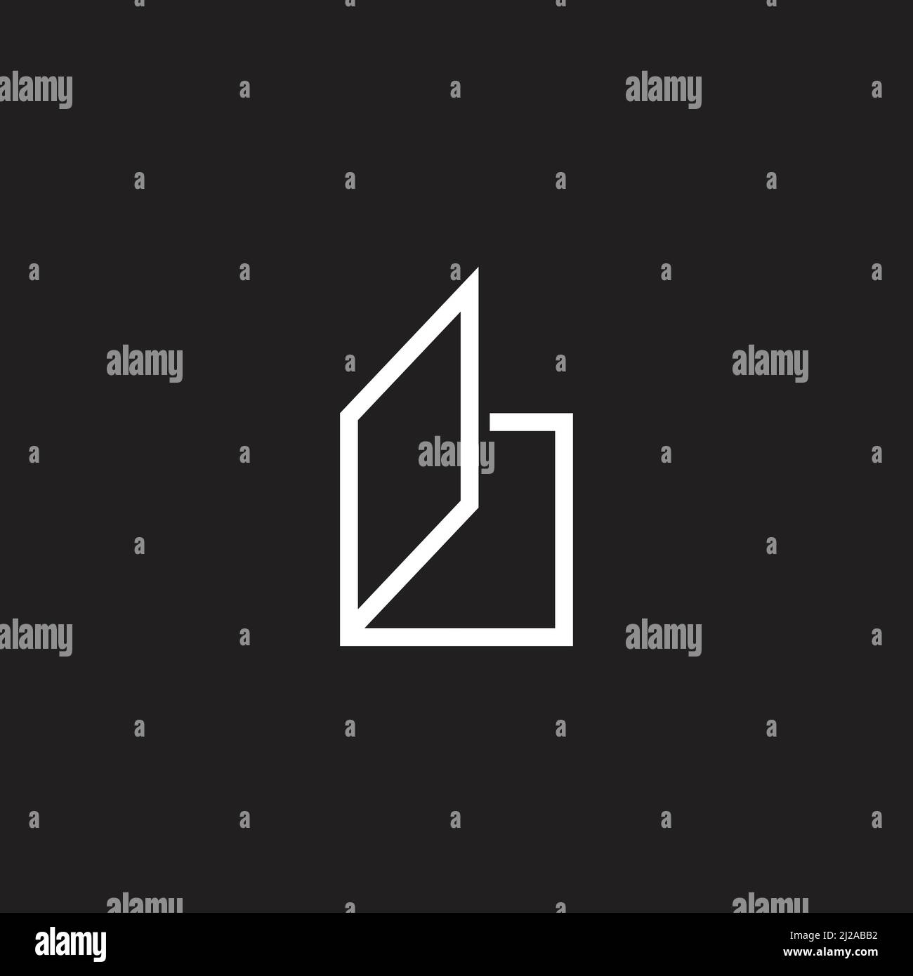 letter b lowercase open paper window logo vector Stock Vector