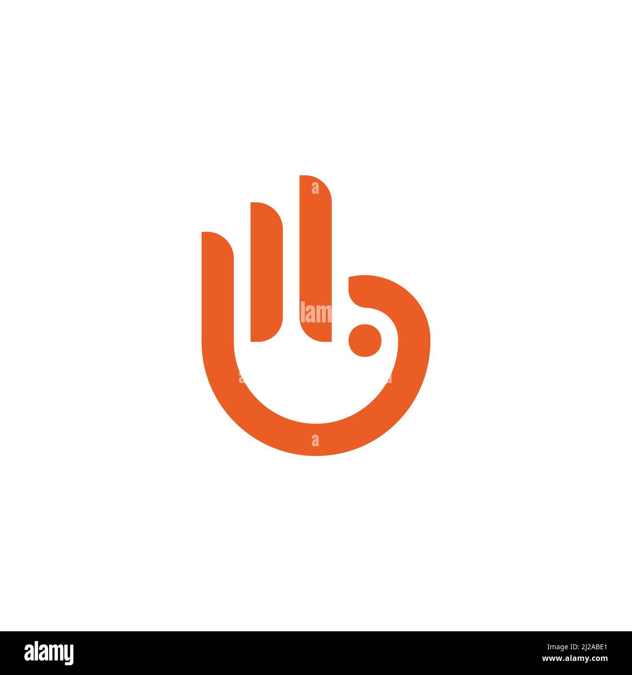 number three fingers simple geometric hand icon vector Stock Vector