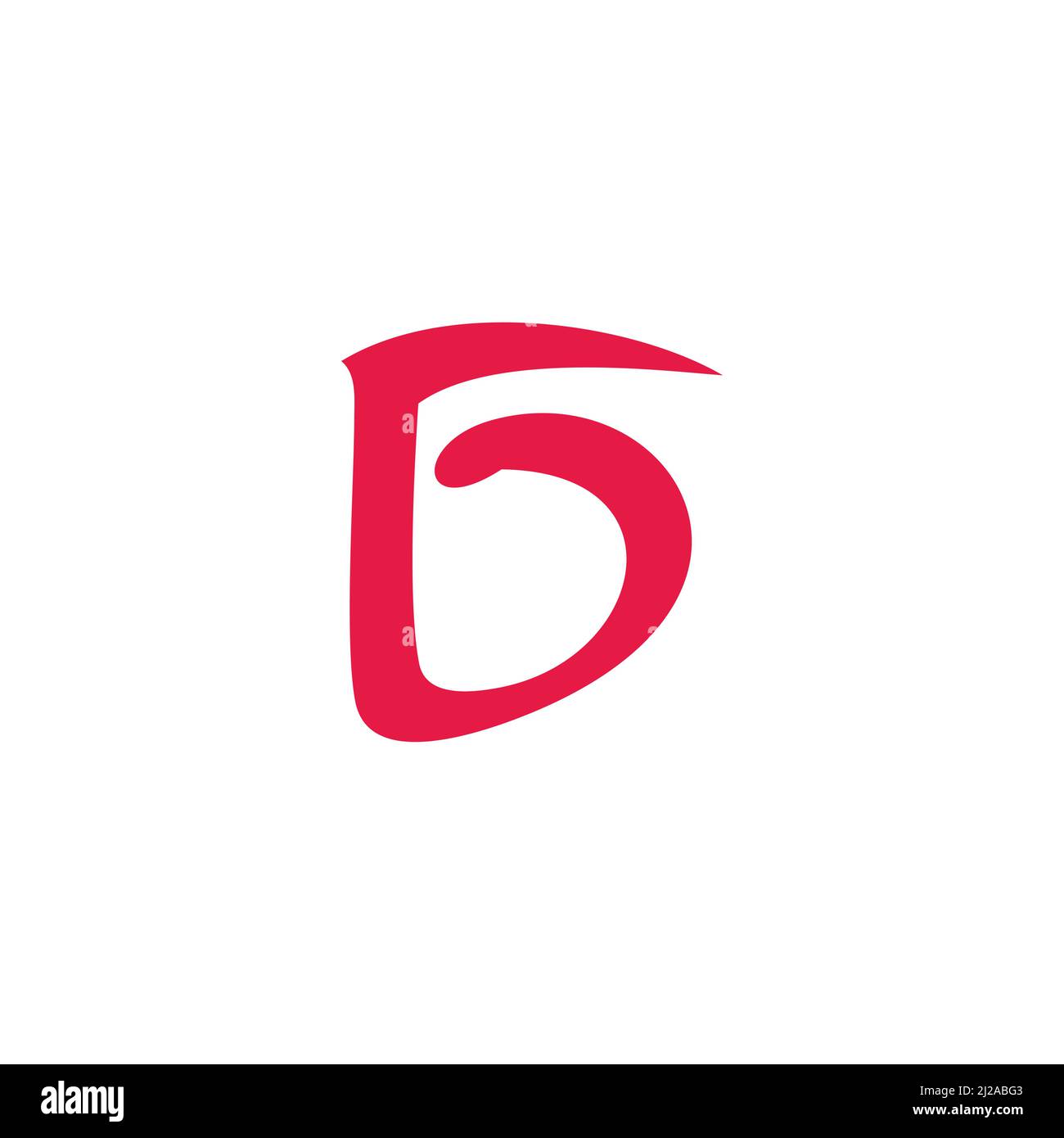 letter g simple curves geometric red doodle logo vector Stock Vector