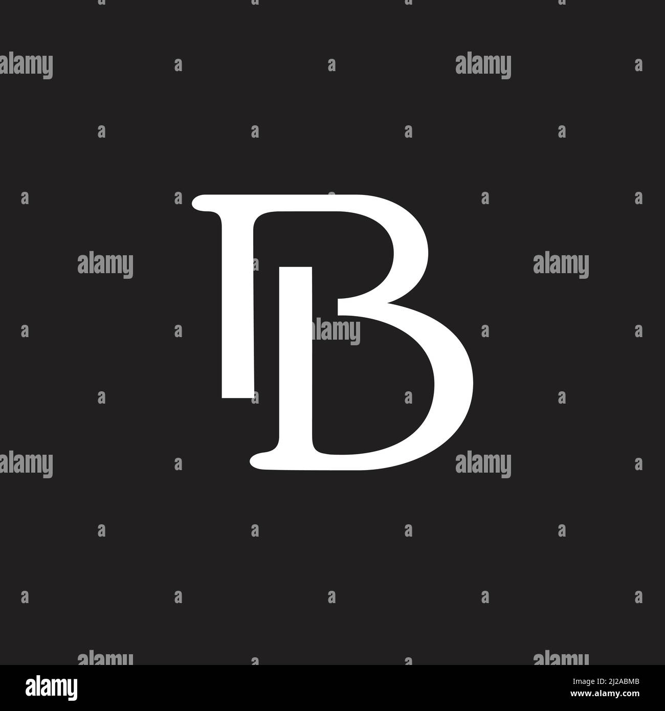 letter bp simple linked font curves logo vector Stock Vector
