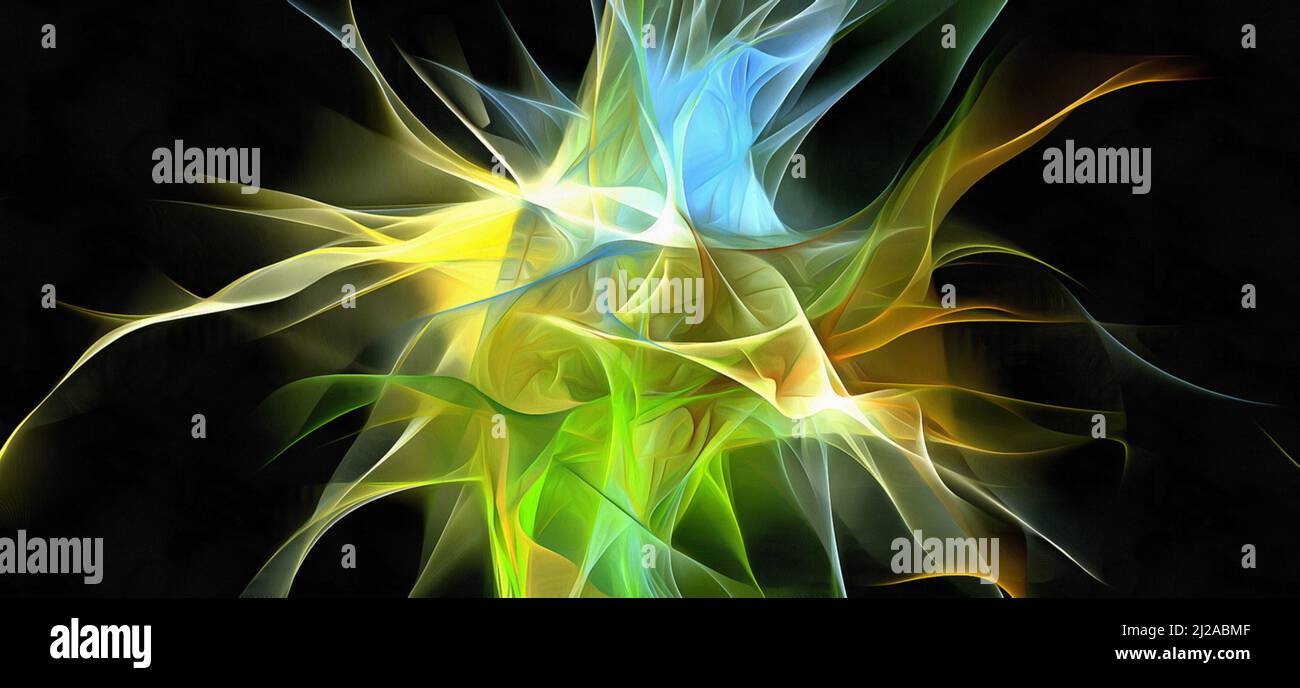 Abstract electrifying lines, smoky fractal pattern, digital ...