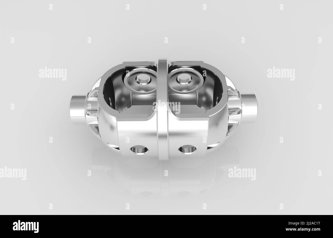 Metal parts on light gray background,3D rendering Stock Photo - Alamy