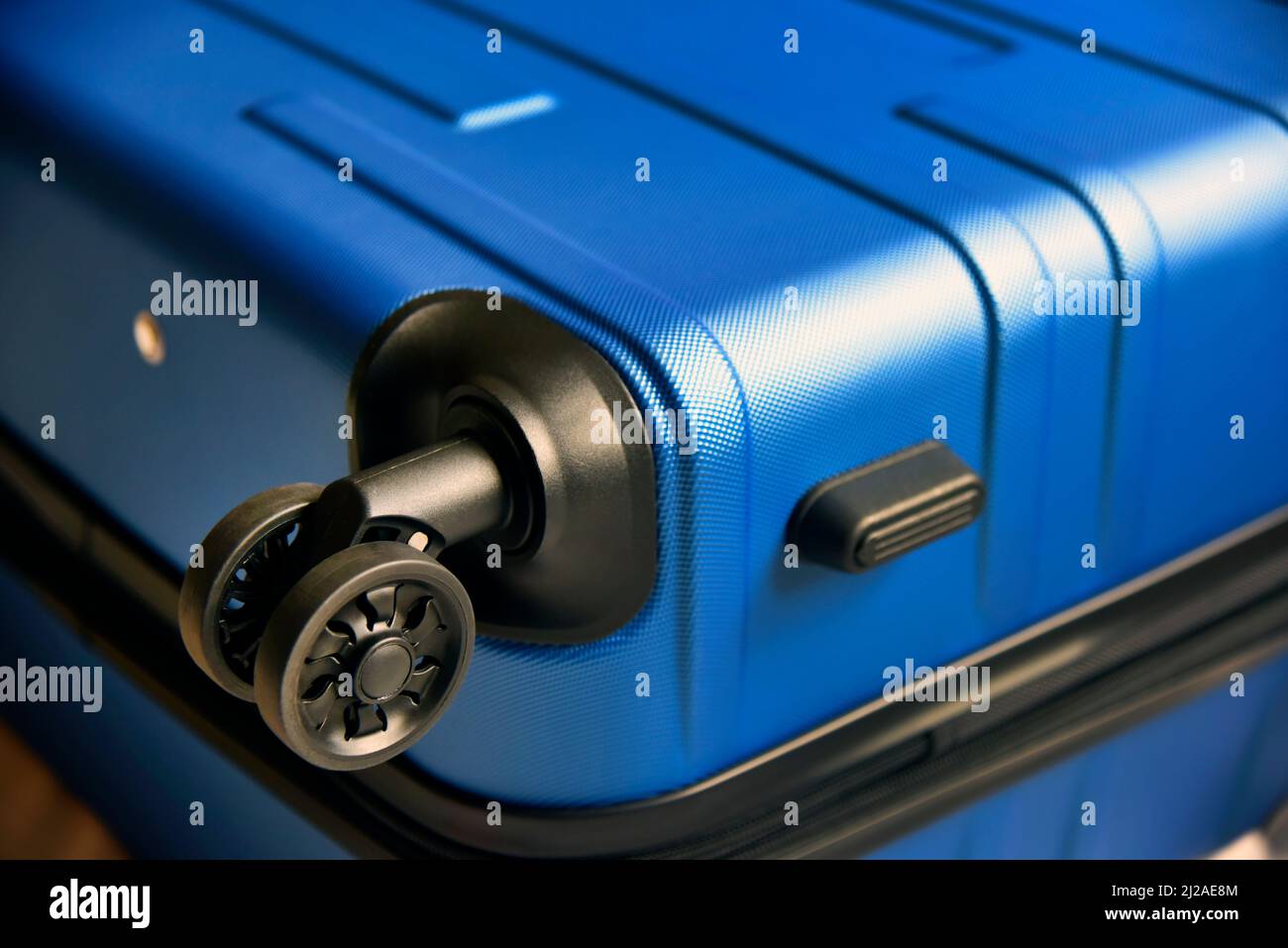 Blue suitcase Stock Photo