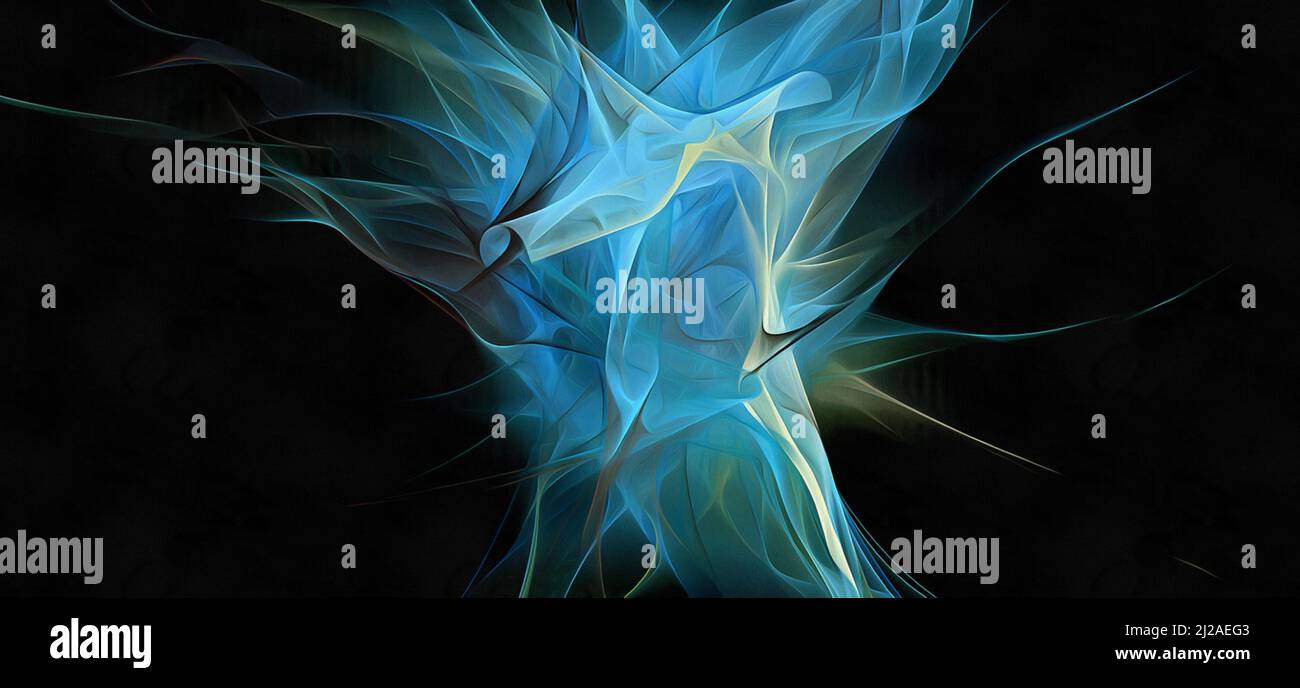 Abstract electrifying lines, smoky fractal pattern, digital ...