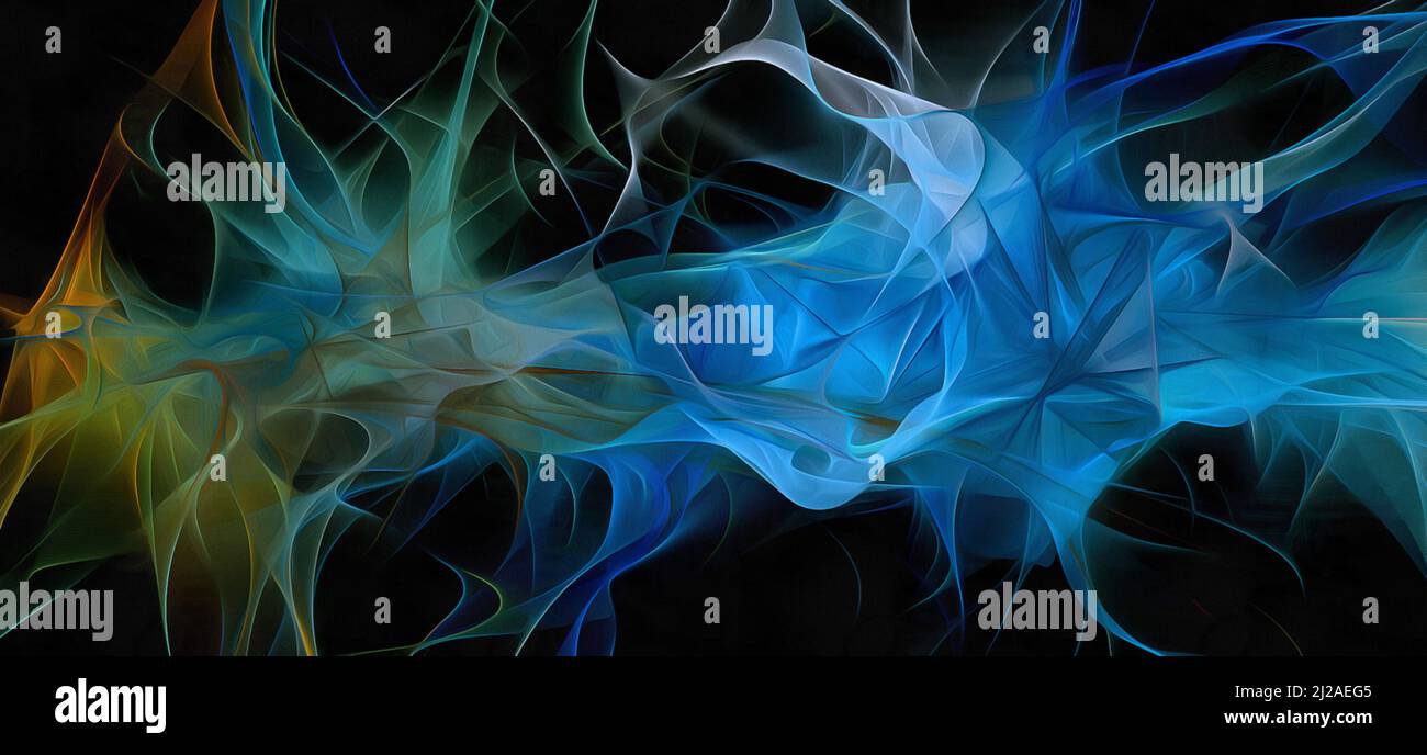 Abstract electrifying lines, smoky fractal pattern, digital ...