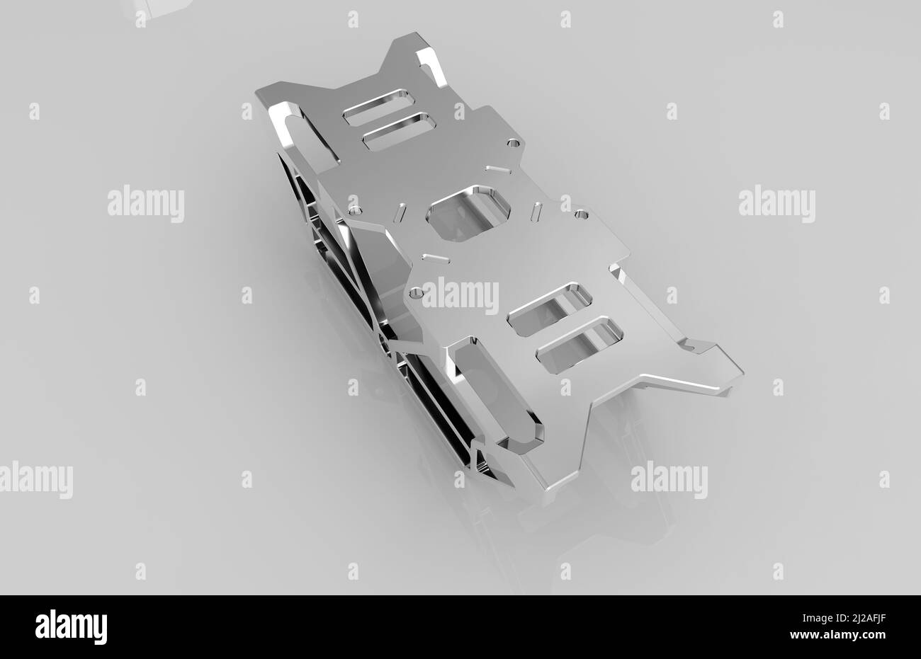 Metal parts on light gray background,3D rendering Stock Photo - Alamy