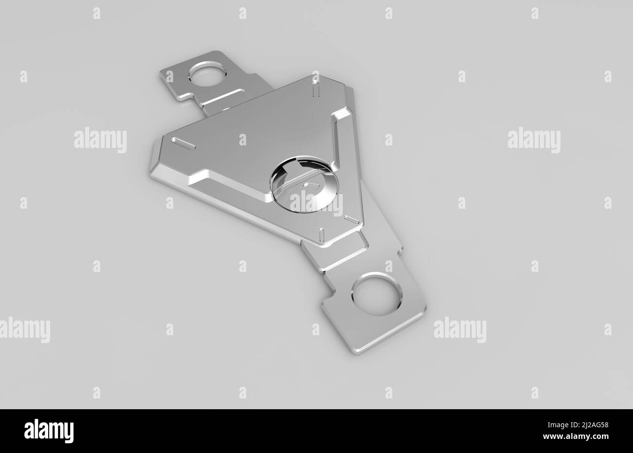 Metal parts on light gray background,3D rendering Stock Photo - Alamy