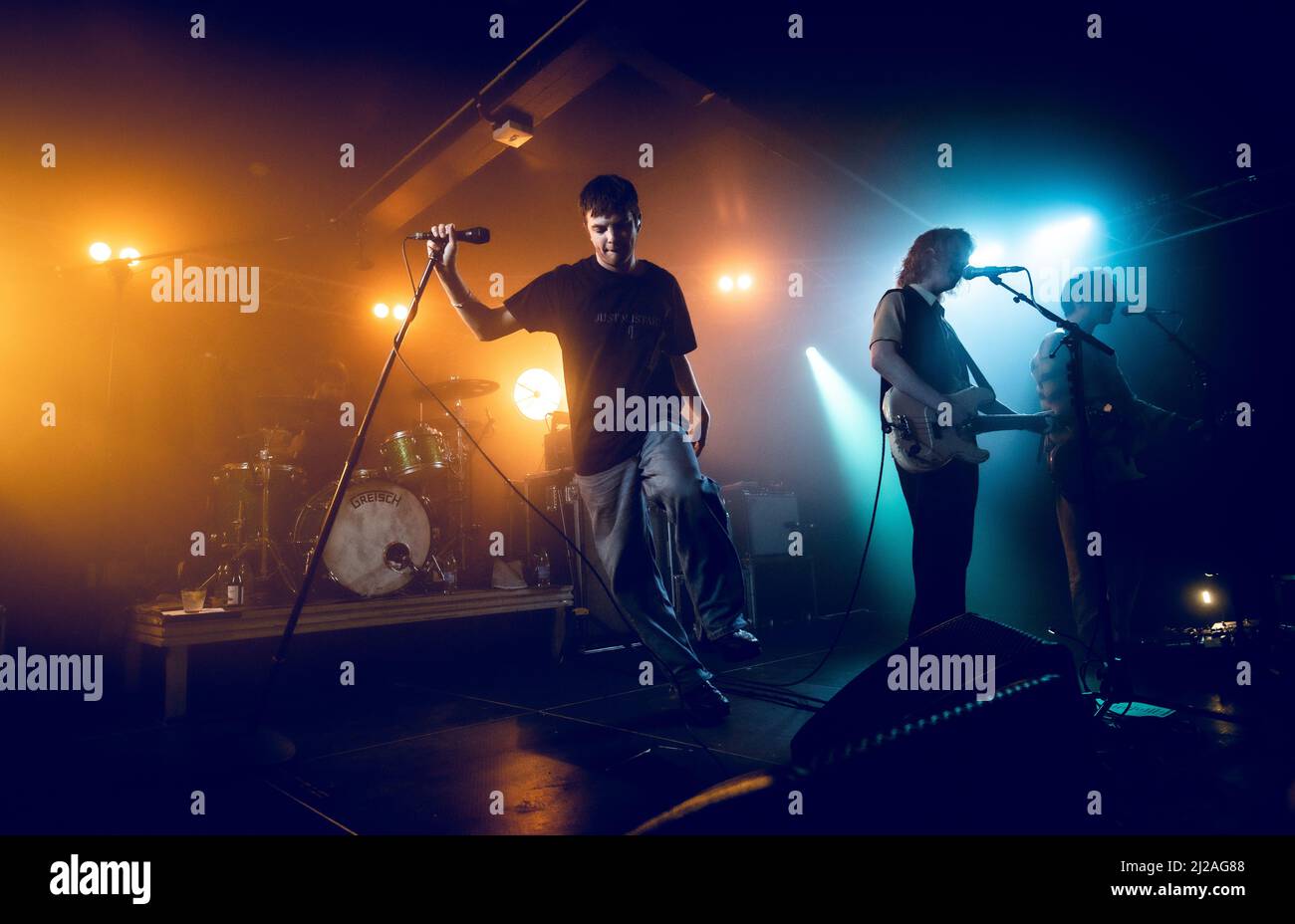 Malmoe, Sweden. 30th Mar, 2022. The Irish post-punk band Fontaines D.C. performs a live concert at Plan B in Malmoe. Here vocalist Grian Chatten is seen live on stage. (Photo Credit: Gonzales Photo/Alamy Live News Stock Photo