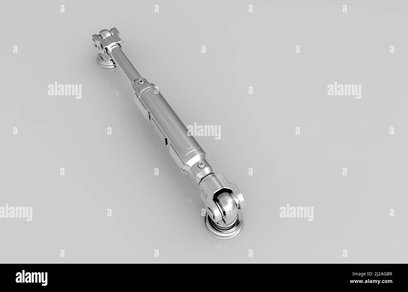 Metal parts on light gray background,3D rendering Stock Photo - Alamy