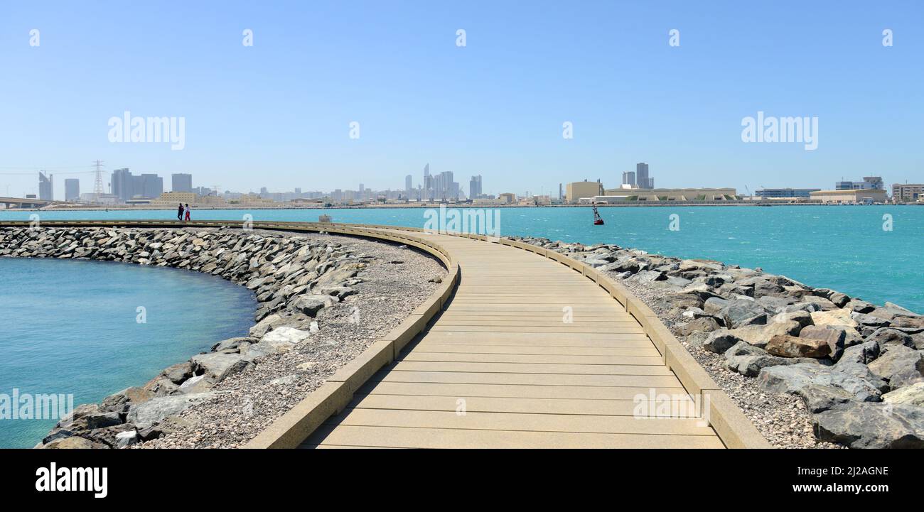 Saadiyat Breakwater on Al Sa'Diyat island in Abu Dhabi, UAE. Stock Photo