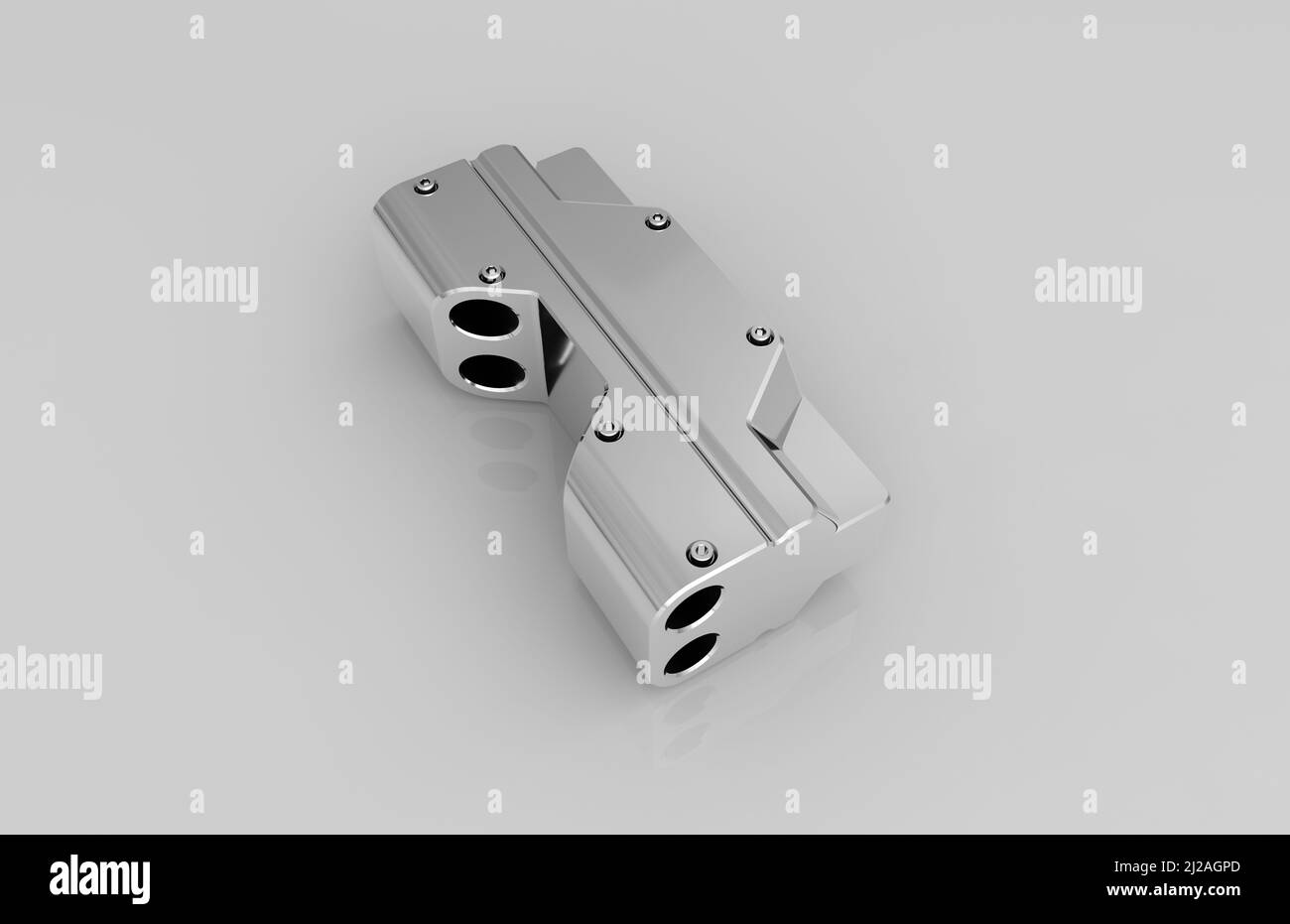 Metal parts on light gray background,3D rendering Stock Photo - Alamy