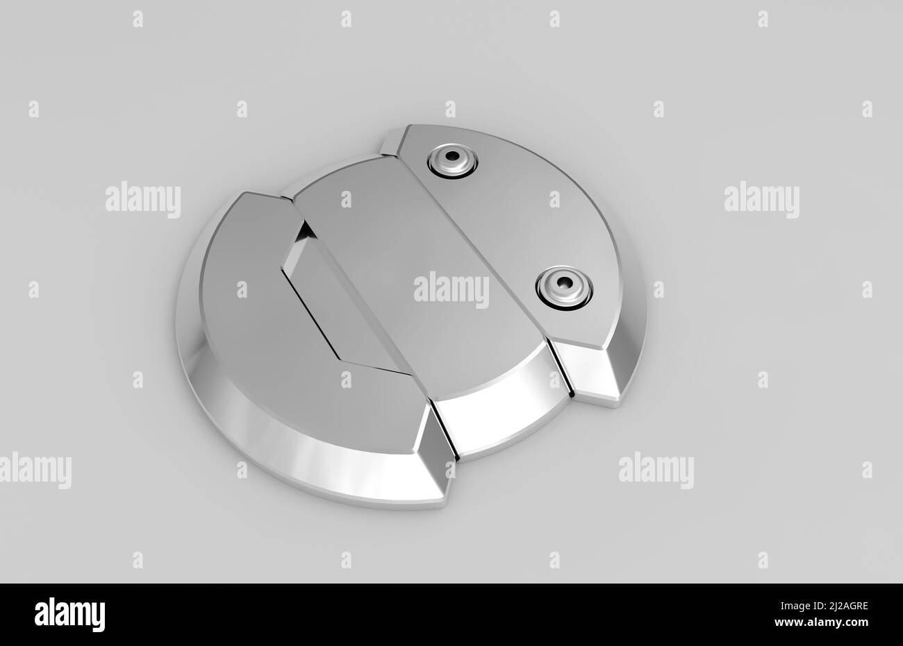 Metal parts on light gray background,3D rendering Stock Photo - Alamy