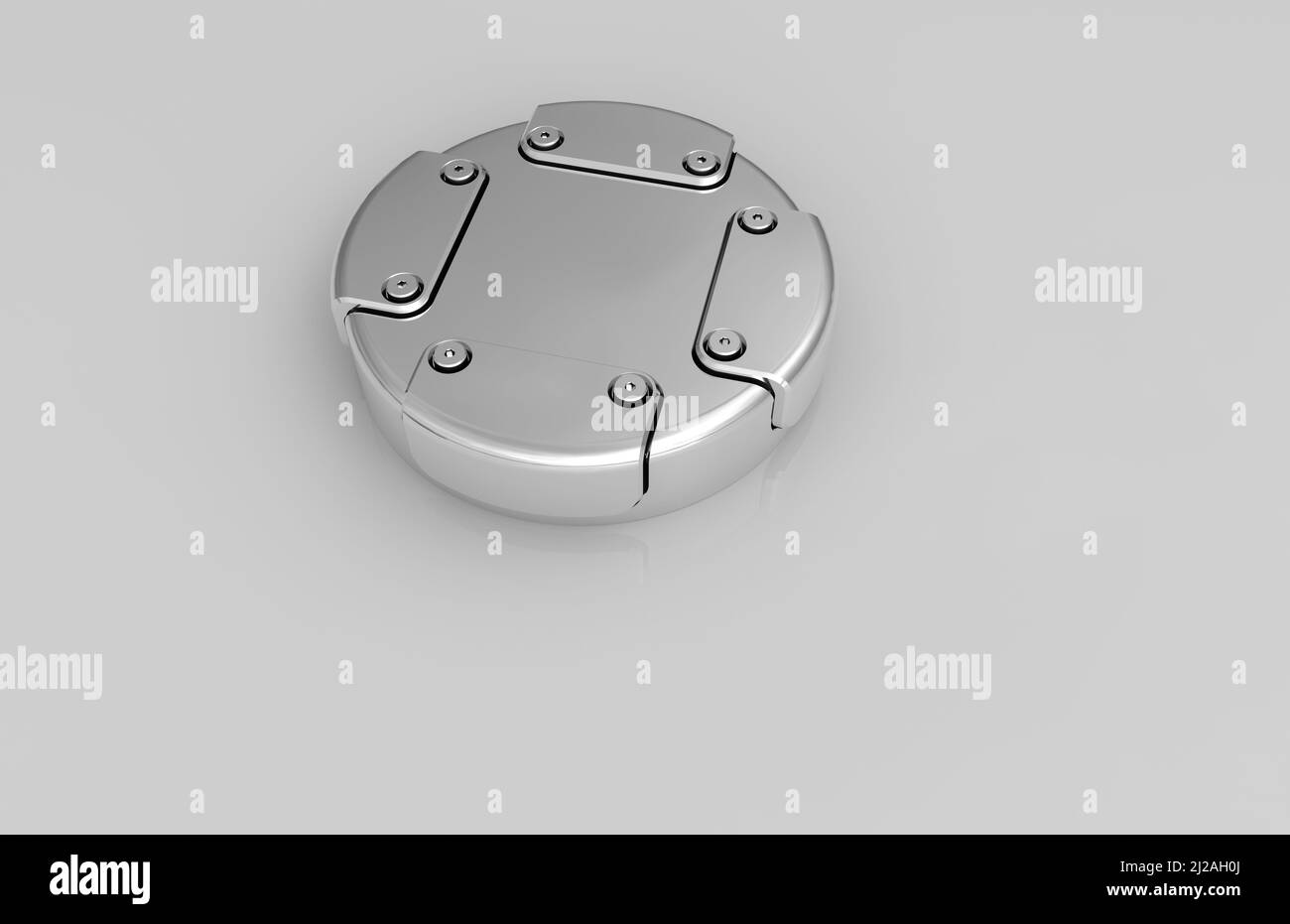 Metal parts on light gray background,3D rendering Stock Photo - Alamy