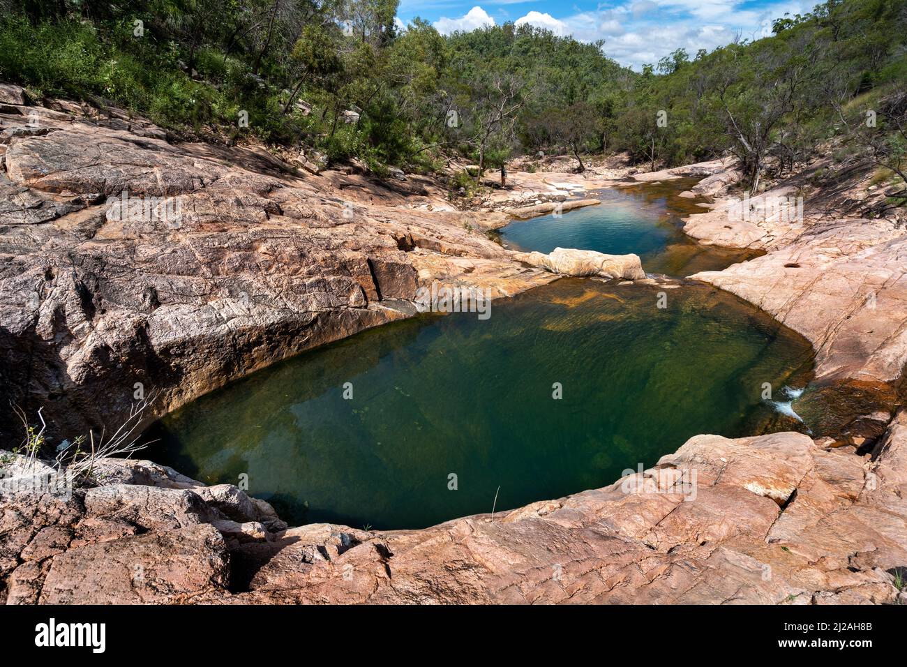 Waterfall Creek rock pools, a popular swimming spot in Mt Walsh National Park near Biggenden