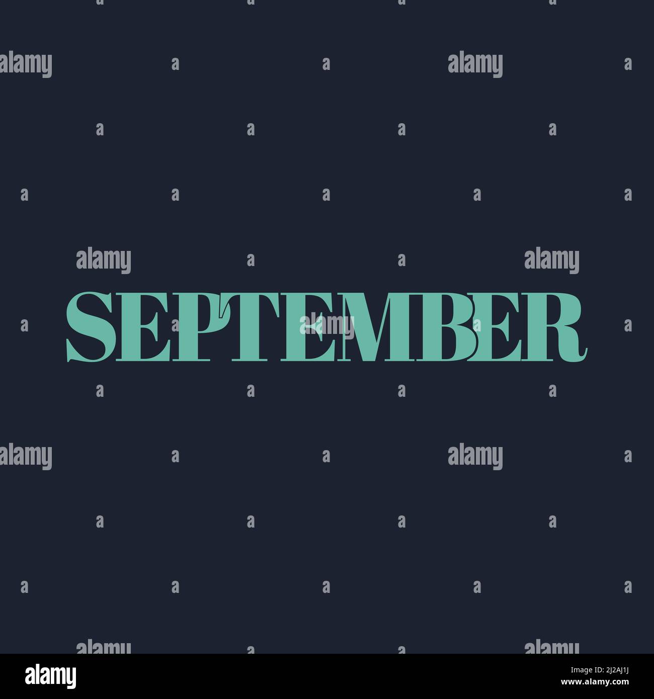 September month name. Vector illustration for poster, card, calendar ...