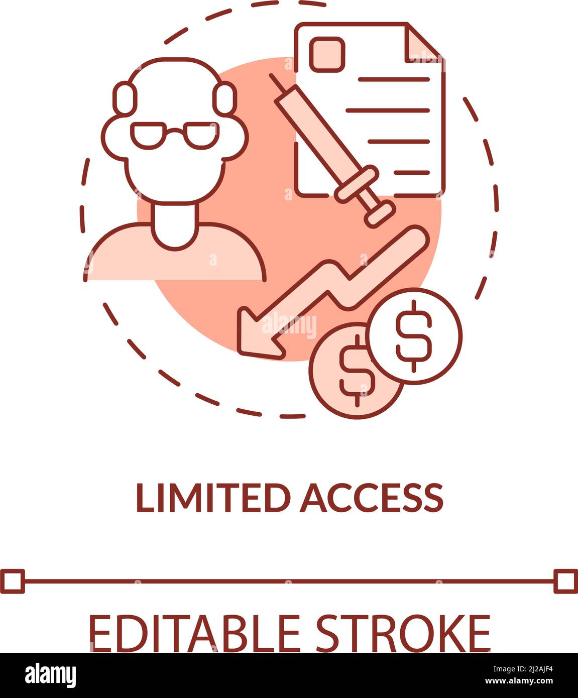 Limited access terracotta concept icon Stock Vector Image & Art - Alamy