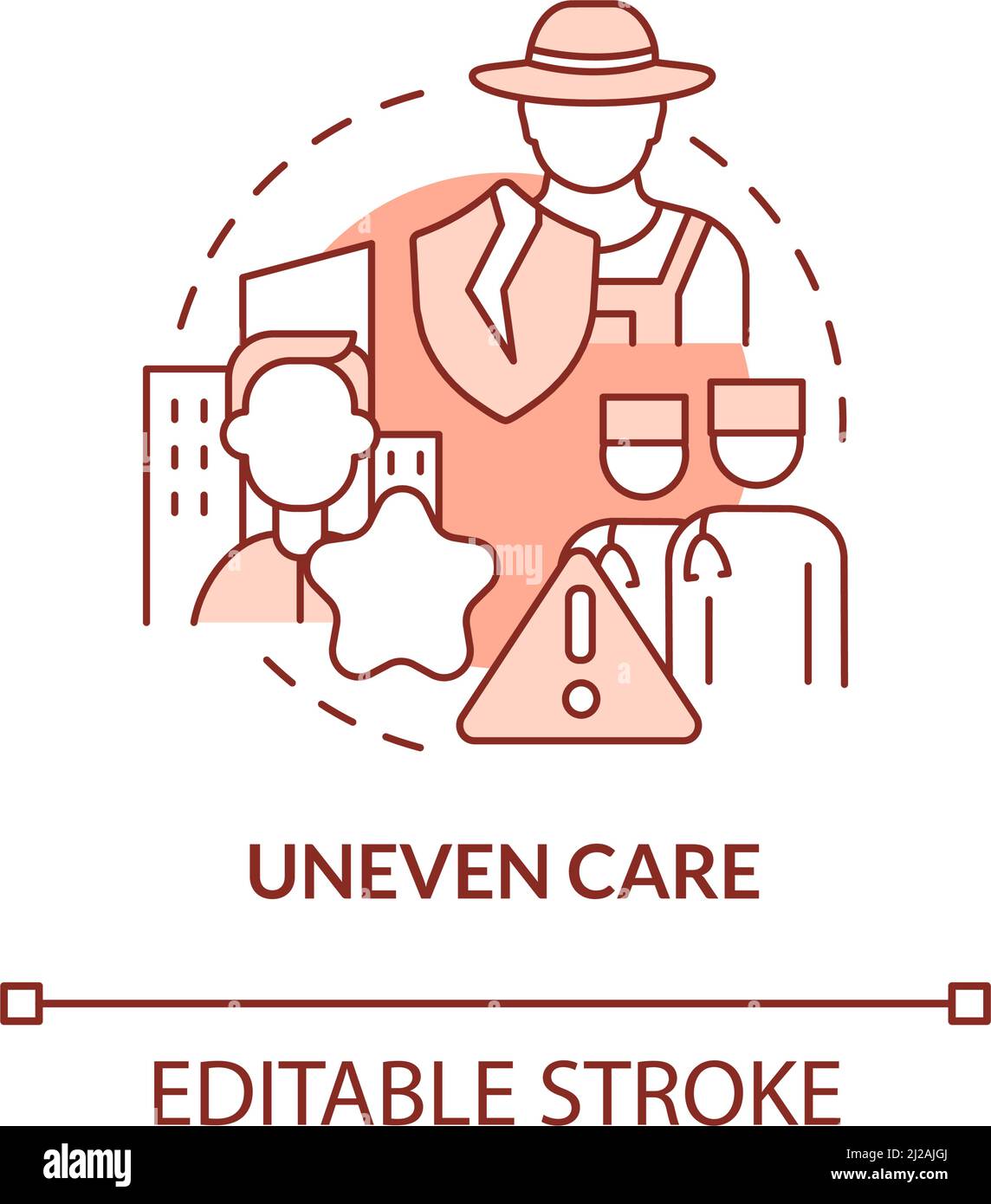 Uneven care terracotta concept icon Stock Vector Image & Art - Alamy