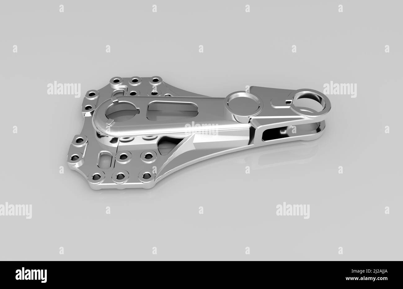Metal parts on light gray background,3D rendering Stock Photo - Alamy