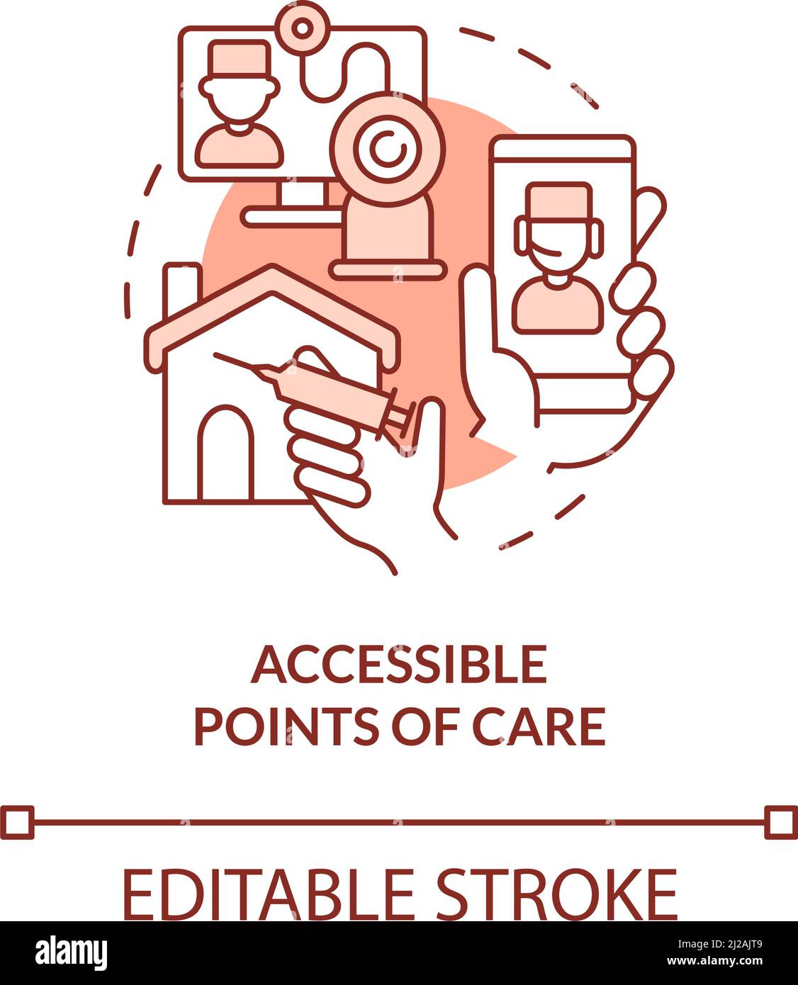 Accessible points of care terracotta concept icon Stock Vector Image ...