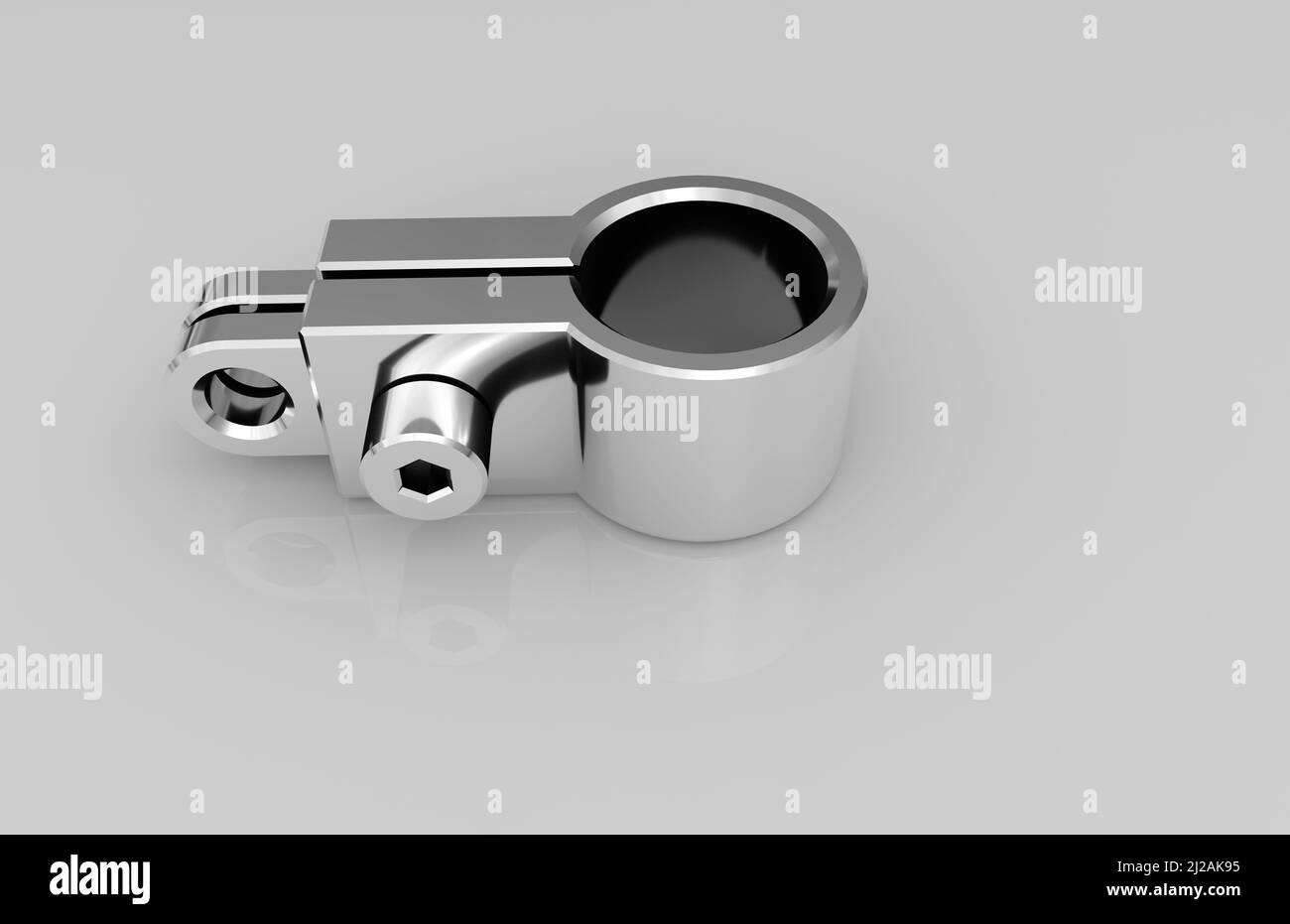 Metal parts on light gray background,3D rendering Stock Photo - Alamy