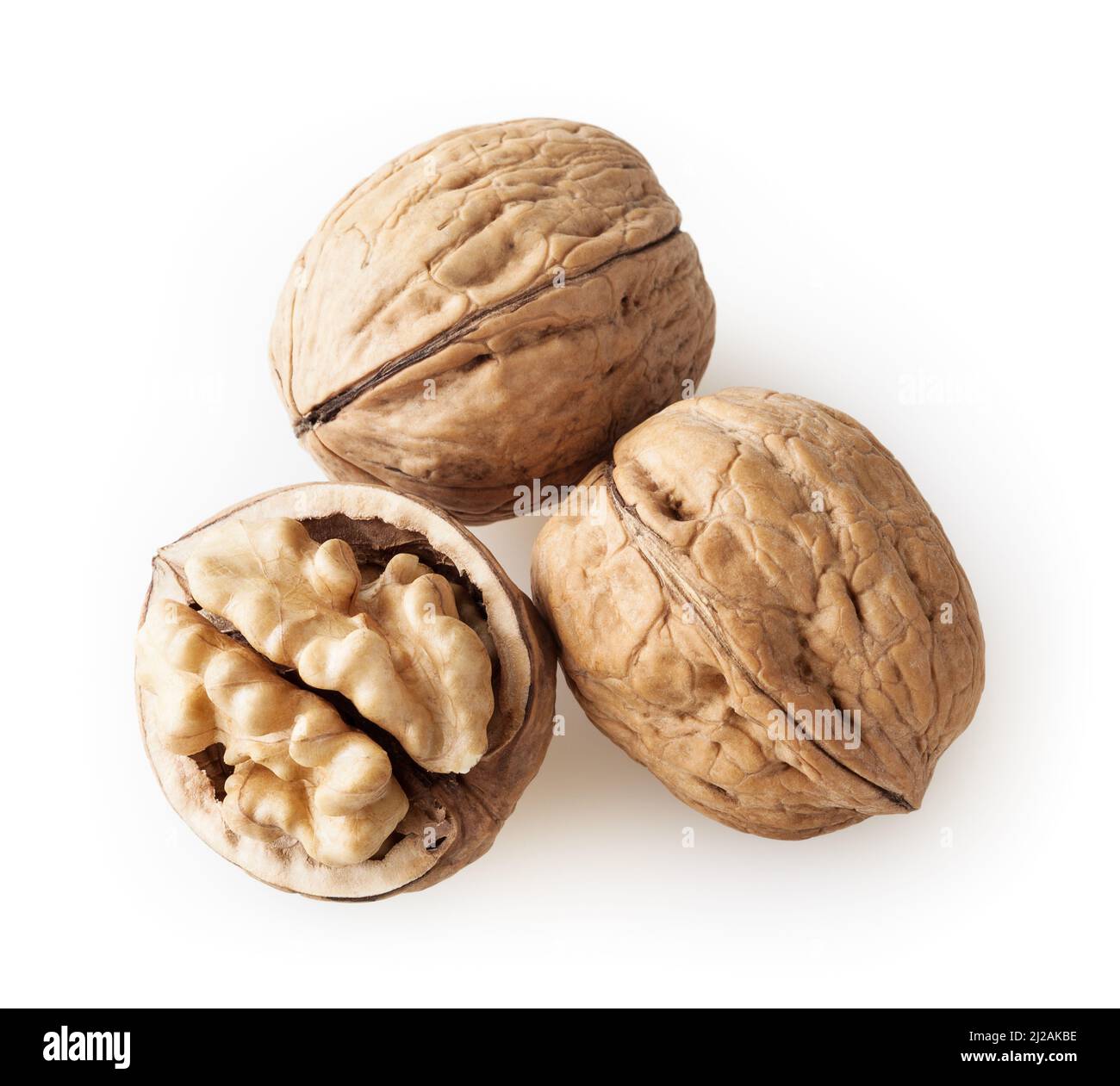 Walnuts isolated on white background with clipping path Stock Photo
