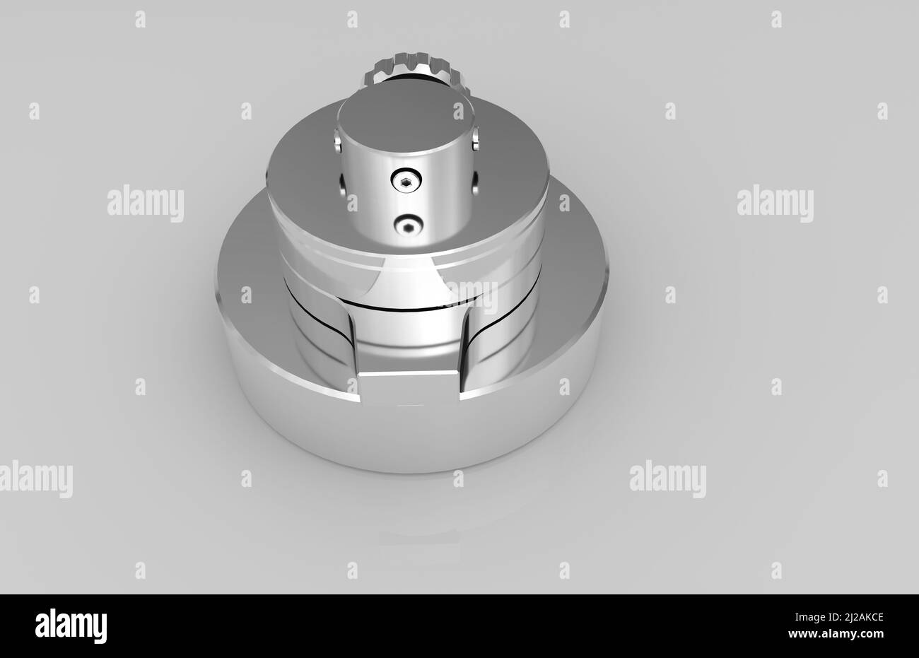 Metal parts on light gray background,3D rendering Stock Photo - Alamy