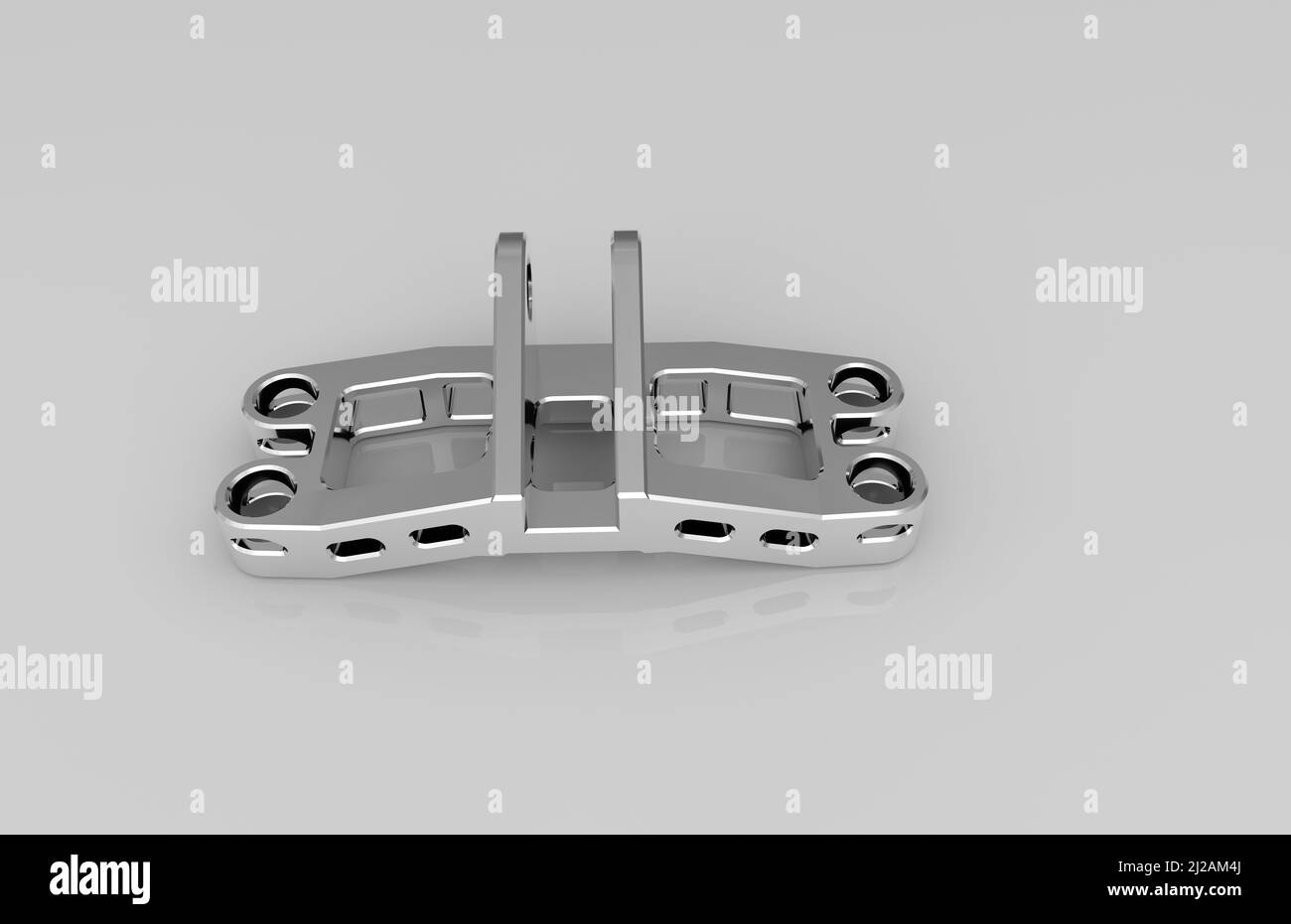 Metal parts on light gray background,3D rendering Stock Photo - Alamy