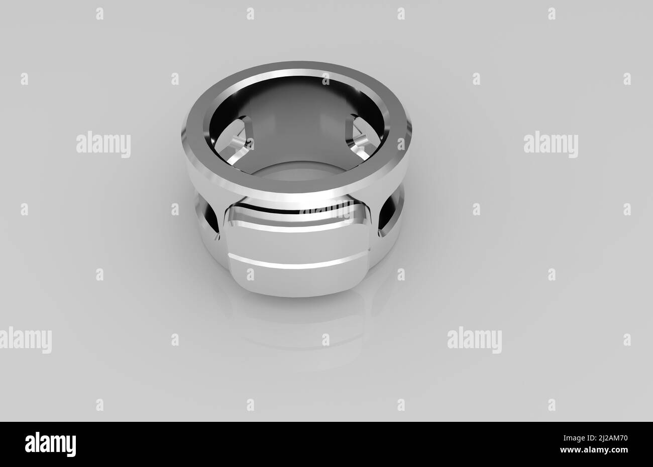 Metal parts on light gray background,3D rendering Stock Photo - Alamy