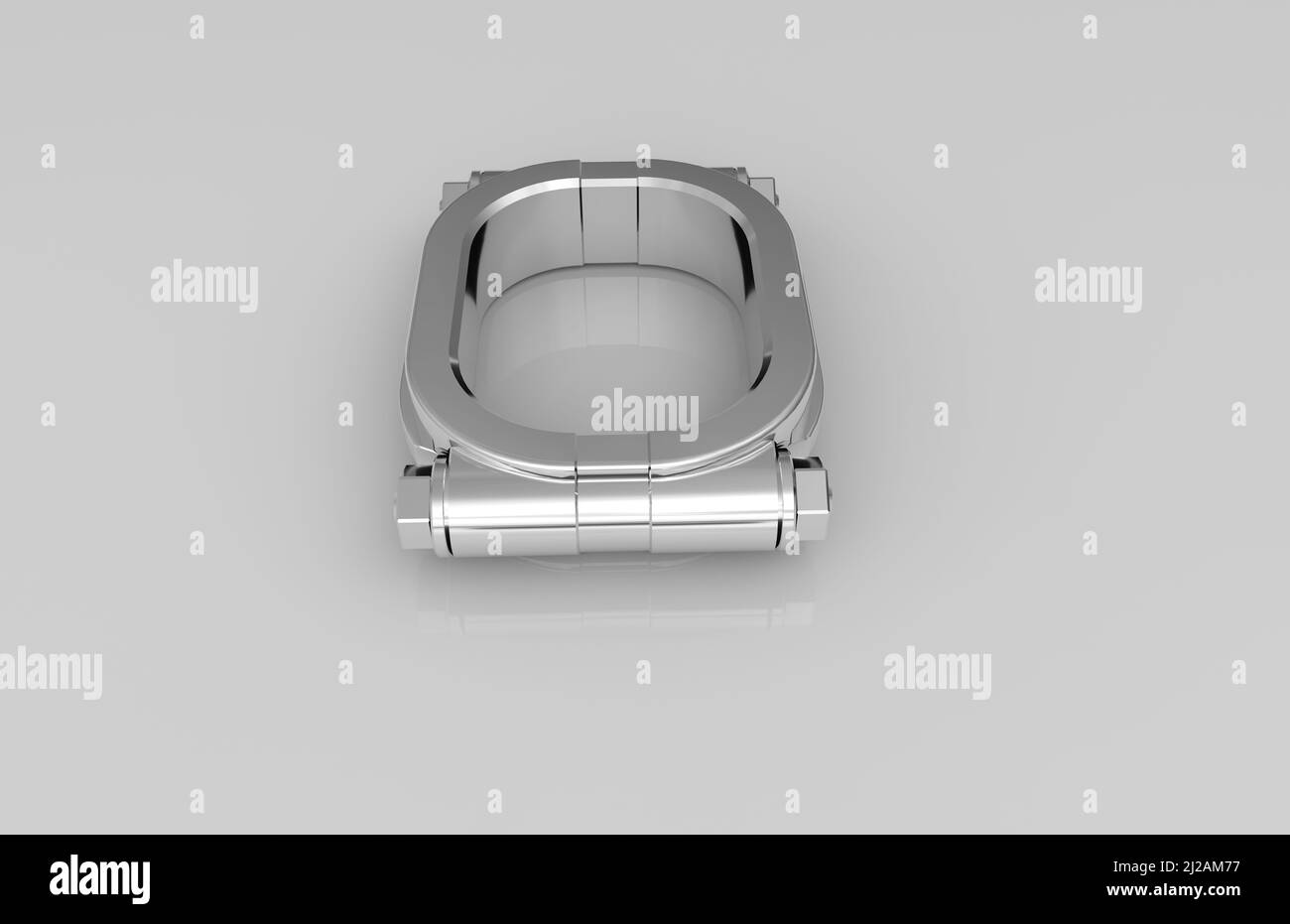 Metal parts on light gray background,3D rendering Stock Photo - Alamy