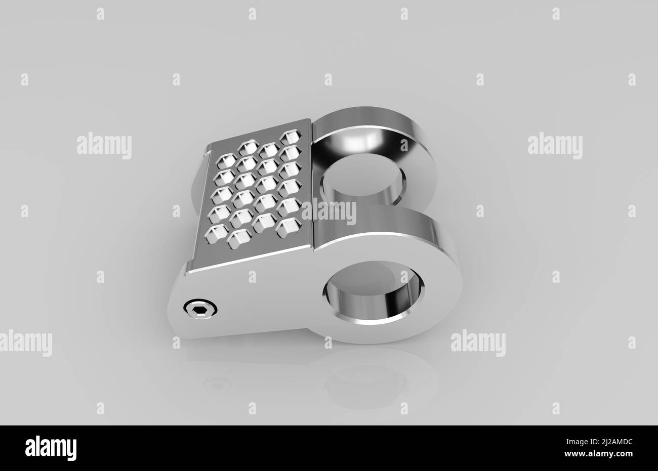 Metal parts on light gray background,3D rendering Stock Photo - Alamy