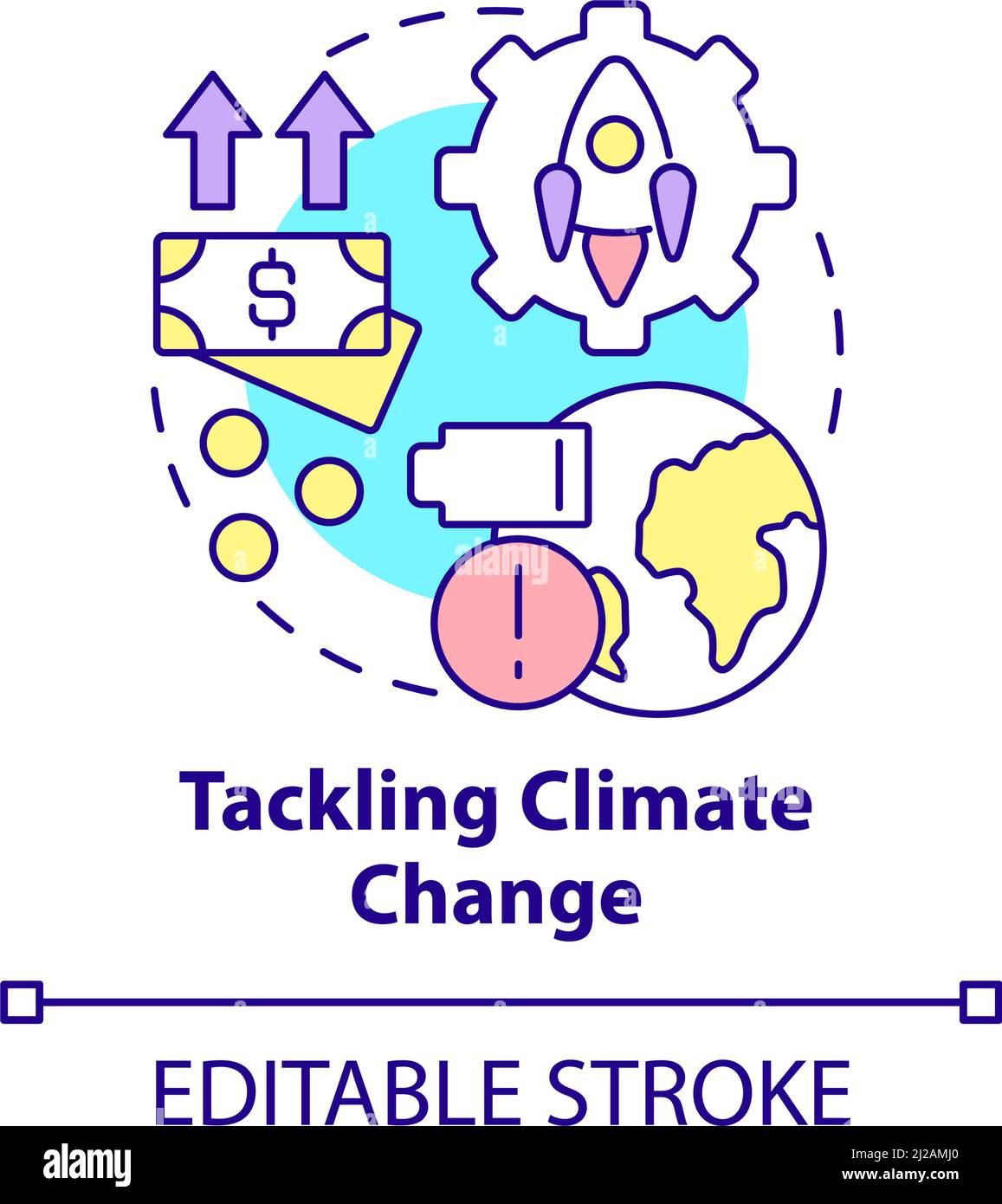 Tackling climate change concept icon Stock Vector Image & Art - Alamy