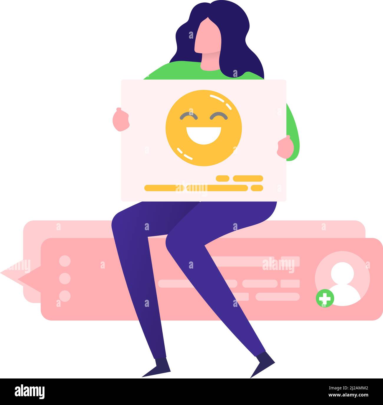 Woman holding social media positive sign icon Stock Vector Image & Art ...