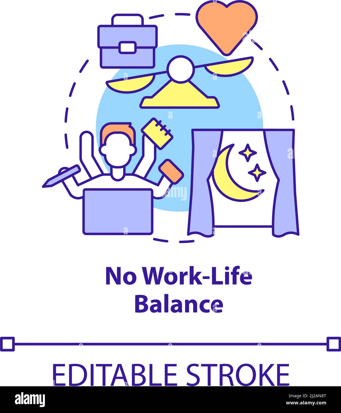 No work life balance concept icon Stock Vector Image & Art - Alamy
