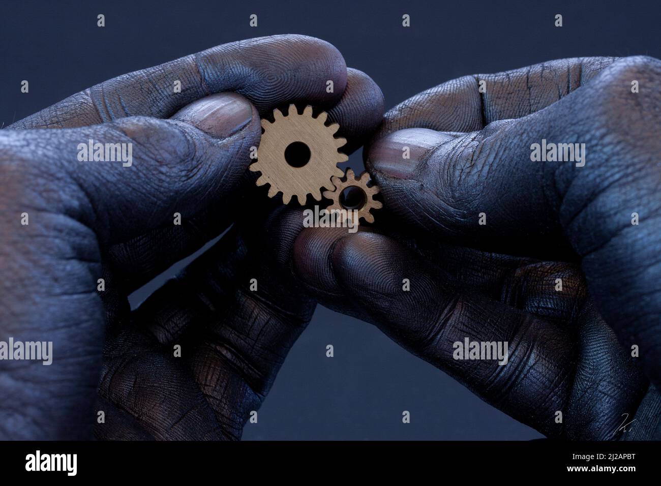 Hände bei der Arbeit, hands at work Stock Photo