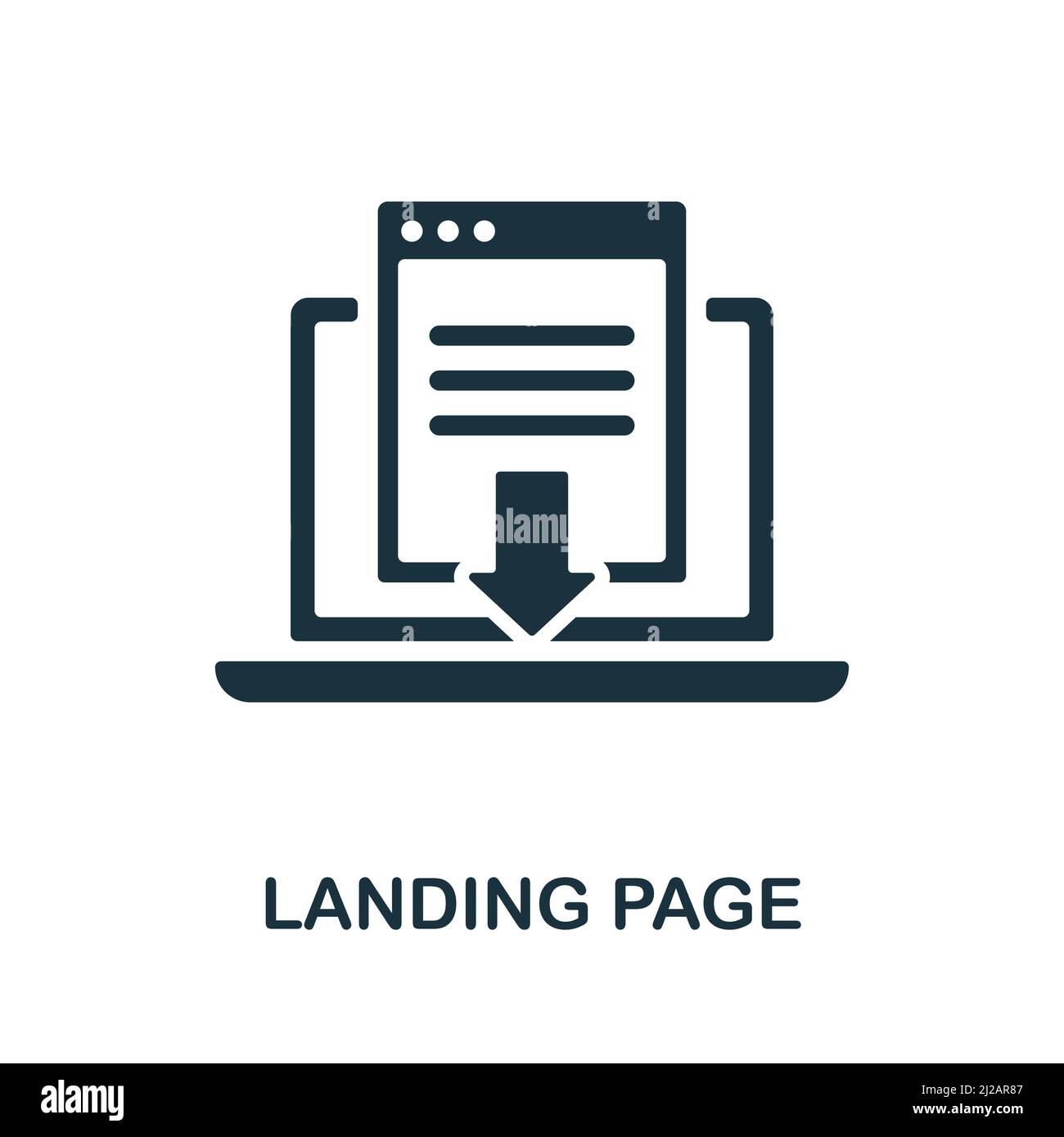 Landing Page icon. Monochrome simple Landing Page icon for templates ...